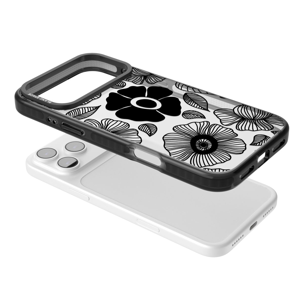 Ink Garden iPhone 17 Pro Max Impact Black Phone Case angled