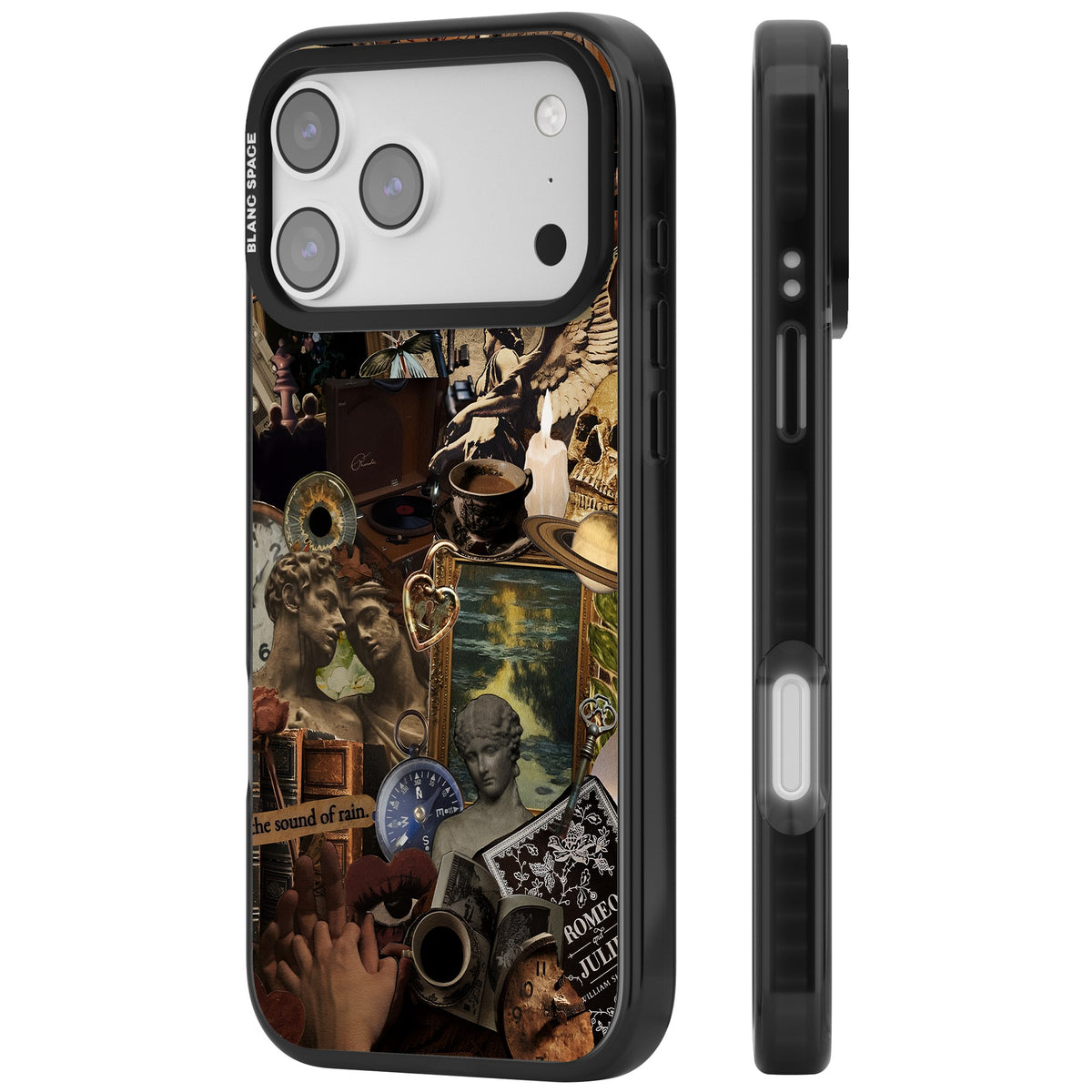 Vintage Academia Collage iPhone 17 Pro Max Impact Black Phone Case side