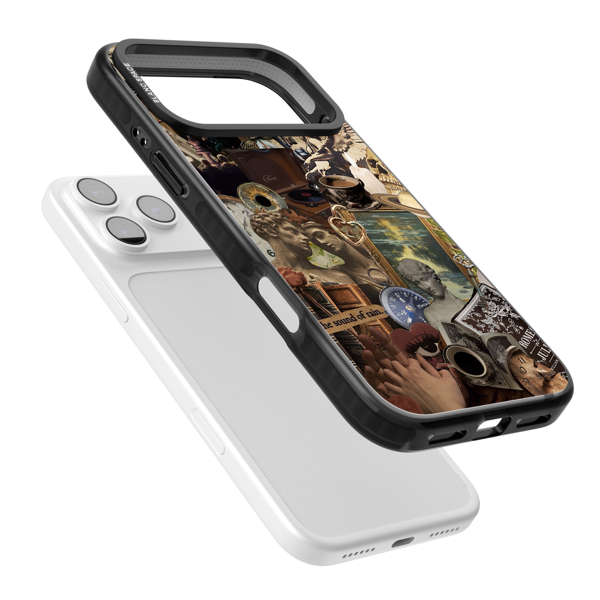 Vintage Academia Collage iPhone 17 Pro Impact Black Phone Case Colours