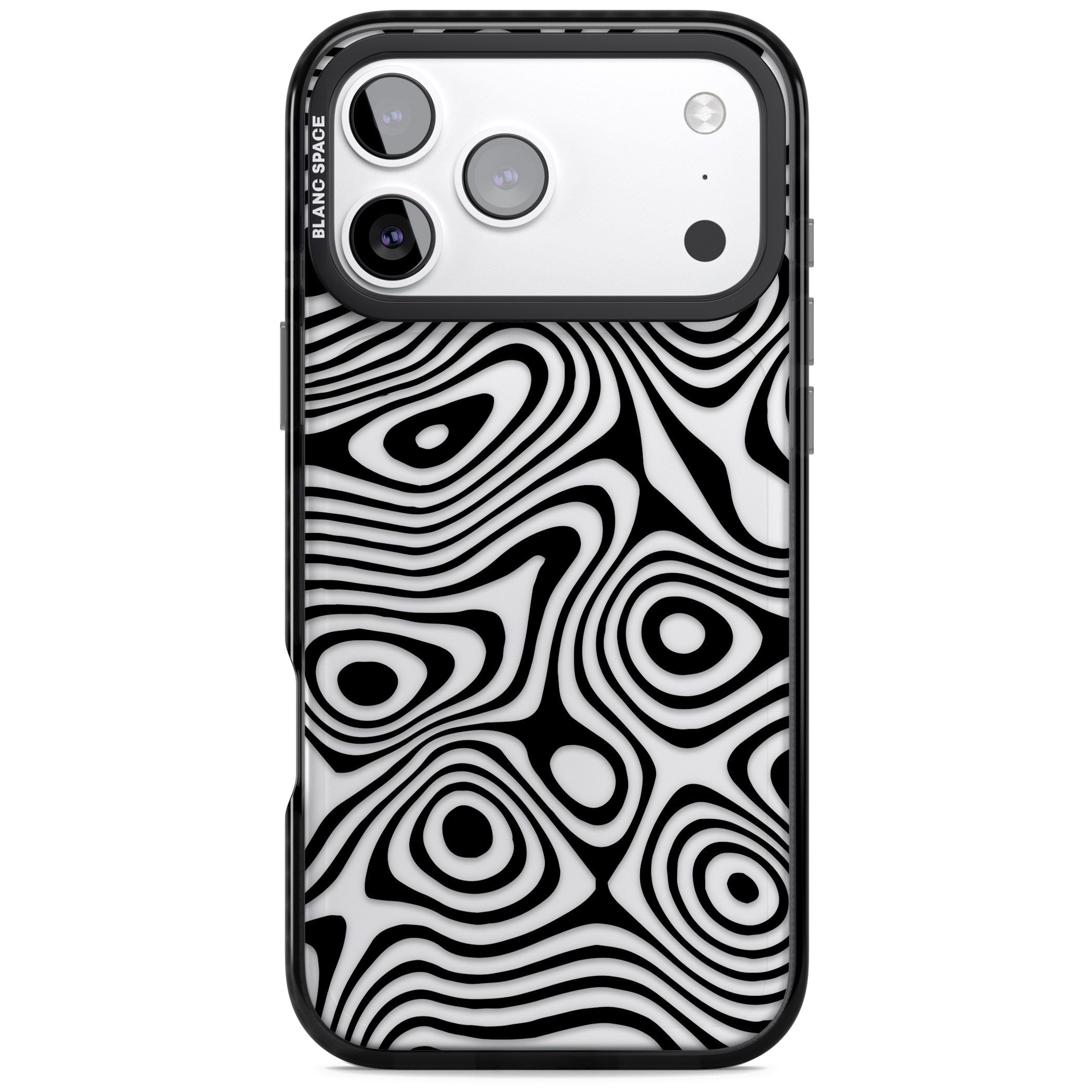 Dark Topographic Map iPhone 17 Pro Impact Black Phone Case