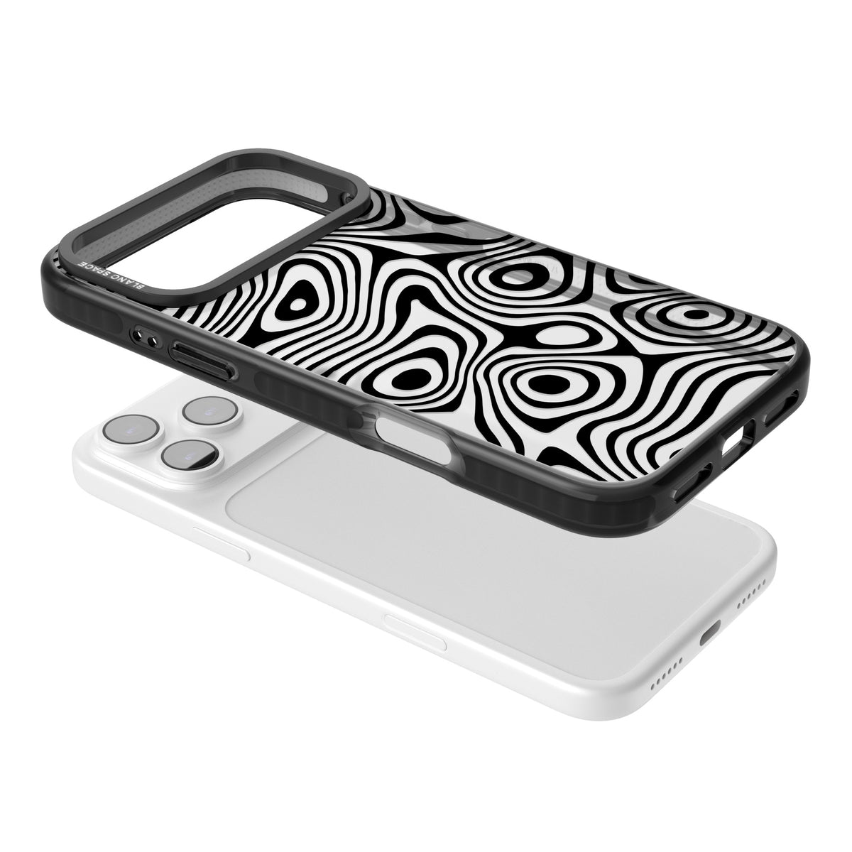 Dark Topographic Map iPhone 17 Pro Max Impact Black Phone Case angled