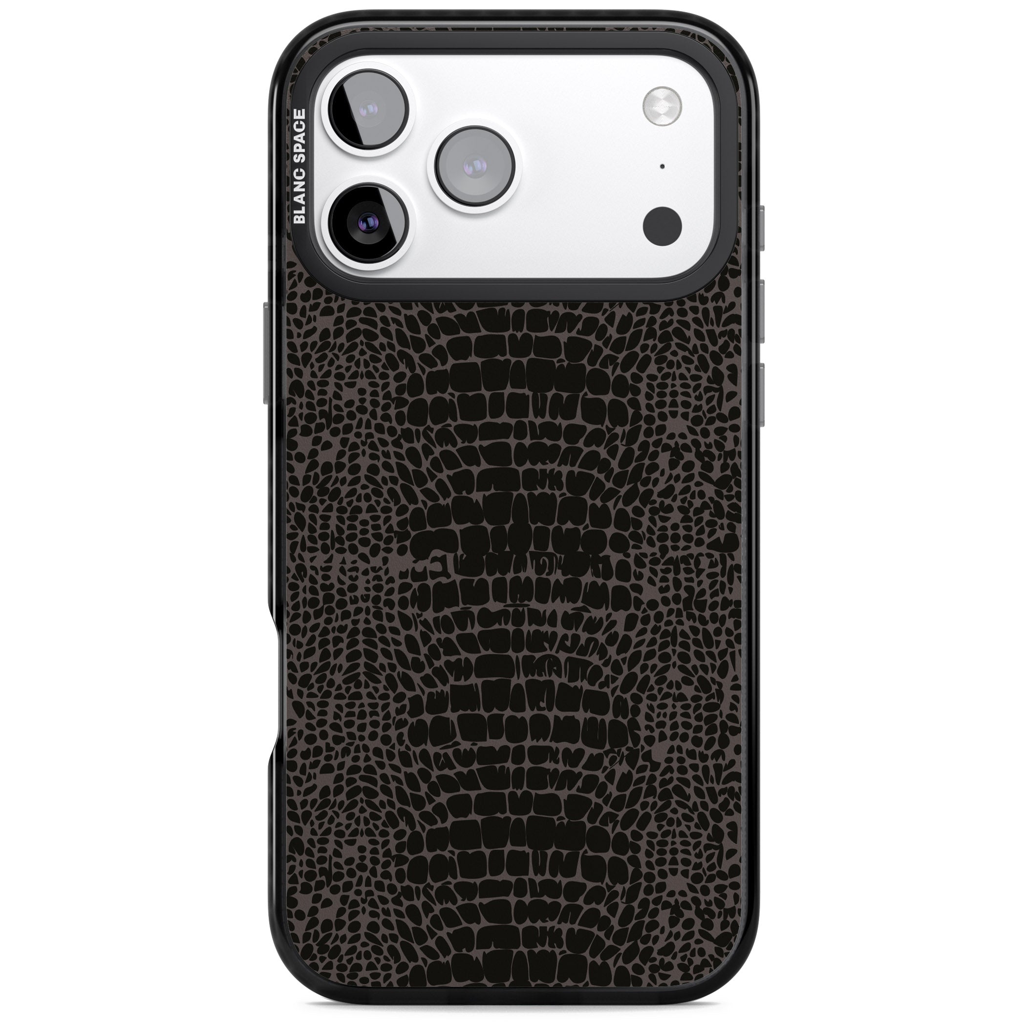 Dark Animal Print Snake Skin iPhone 17 Pro Impact Black Phone Case