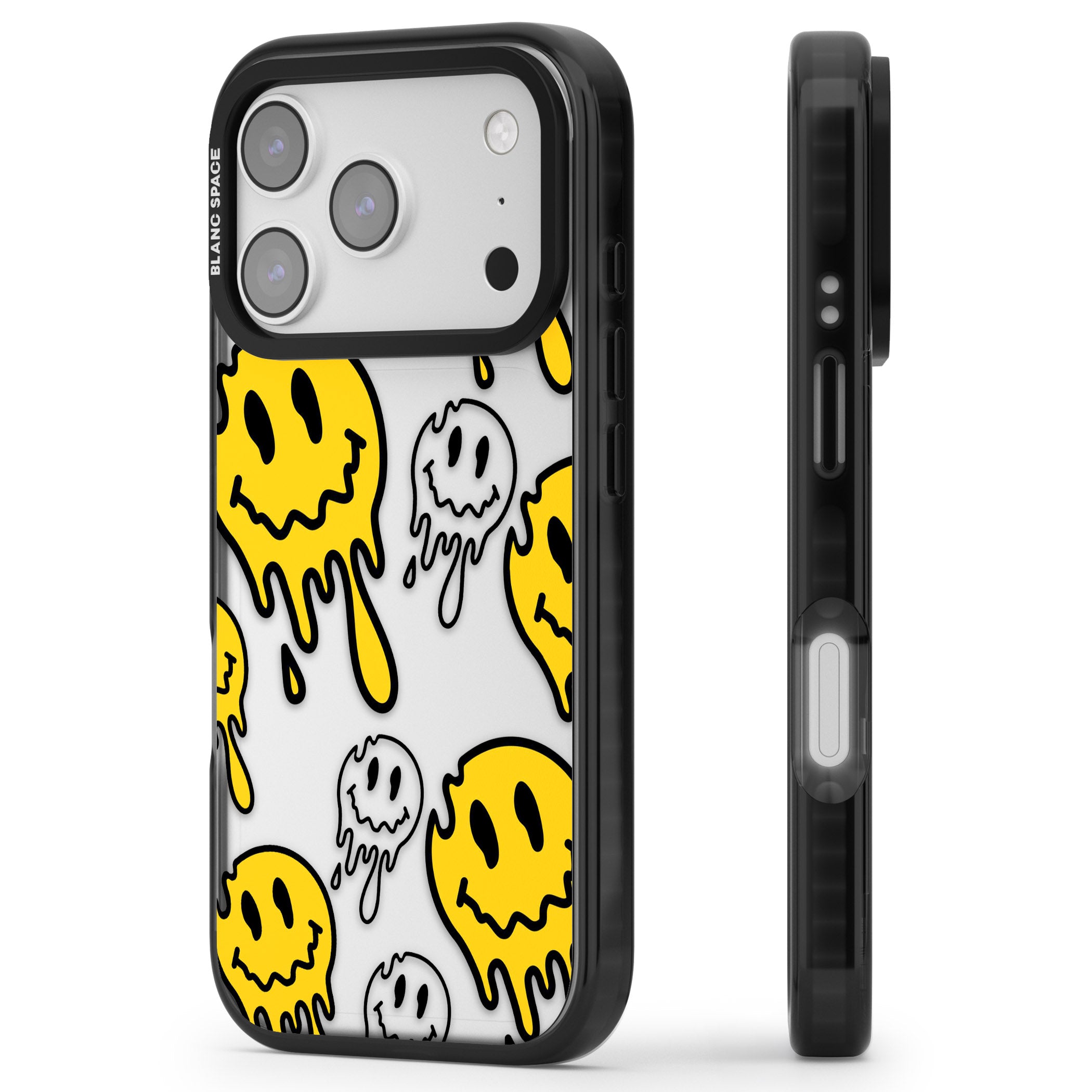 Face Melt iPhone 17 Pro Impact Black Phone Case Side Profile