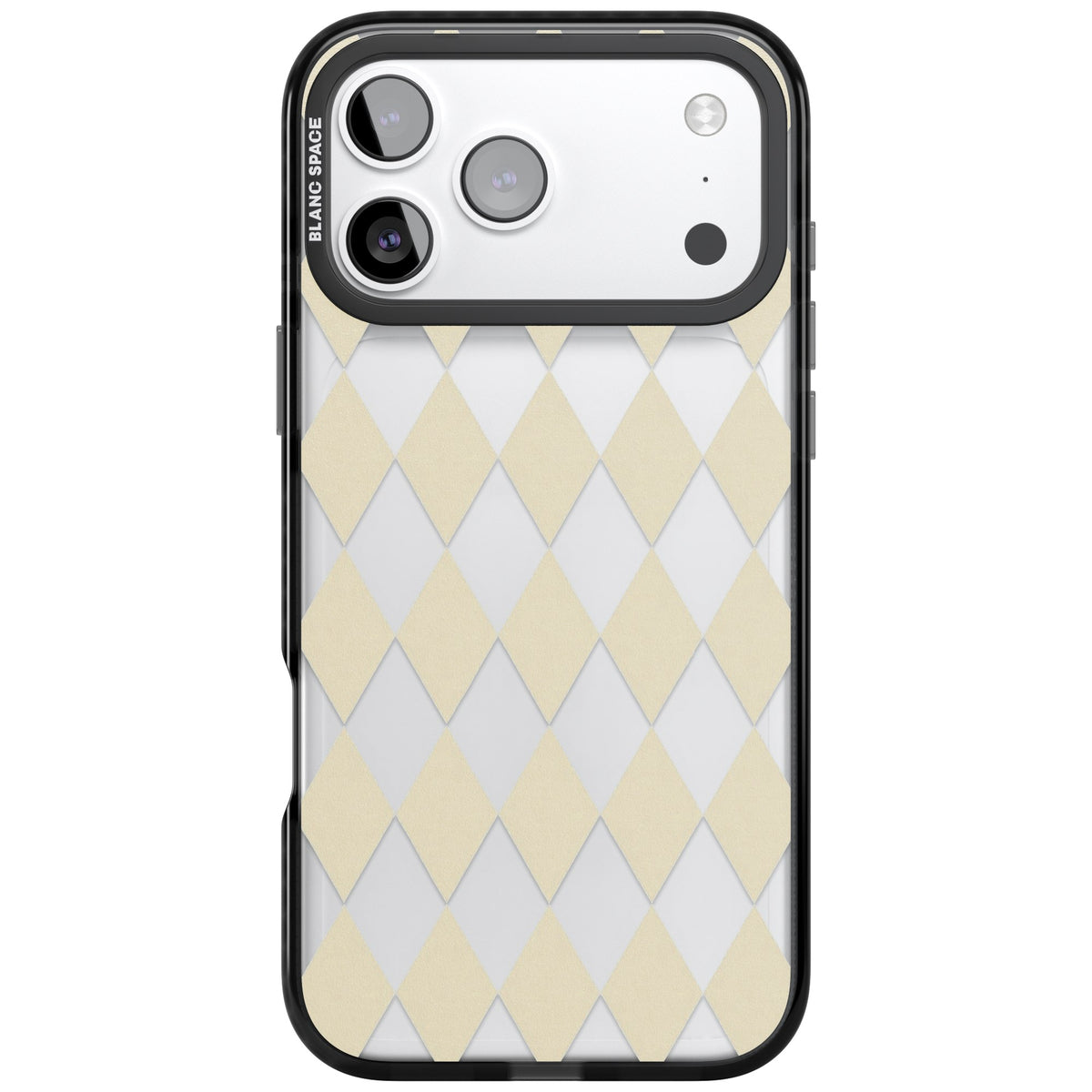 Beige Diamonds iPhone 17 Pro Max Impact Black Phone Case front