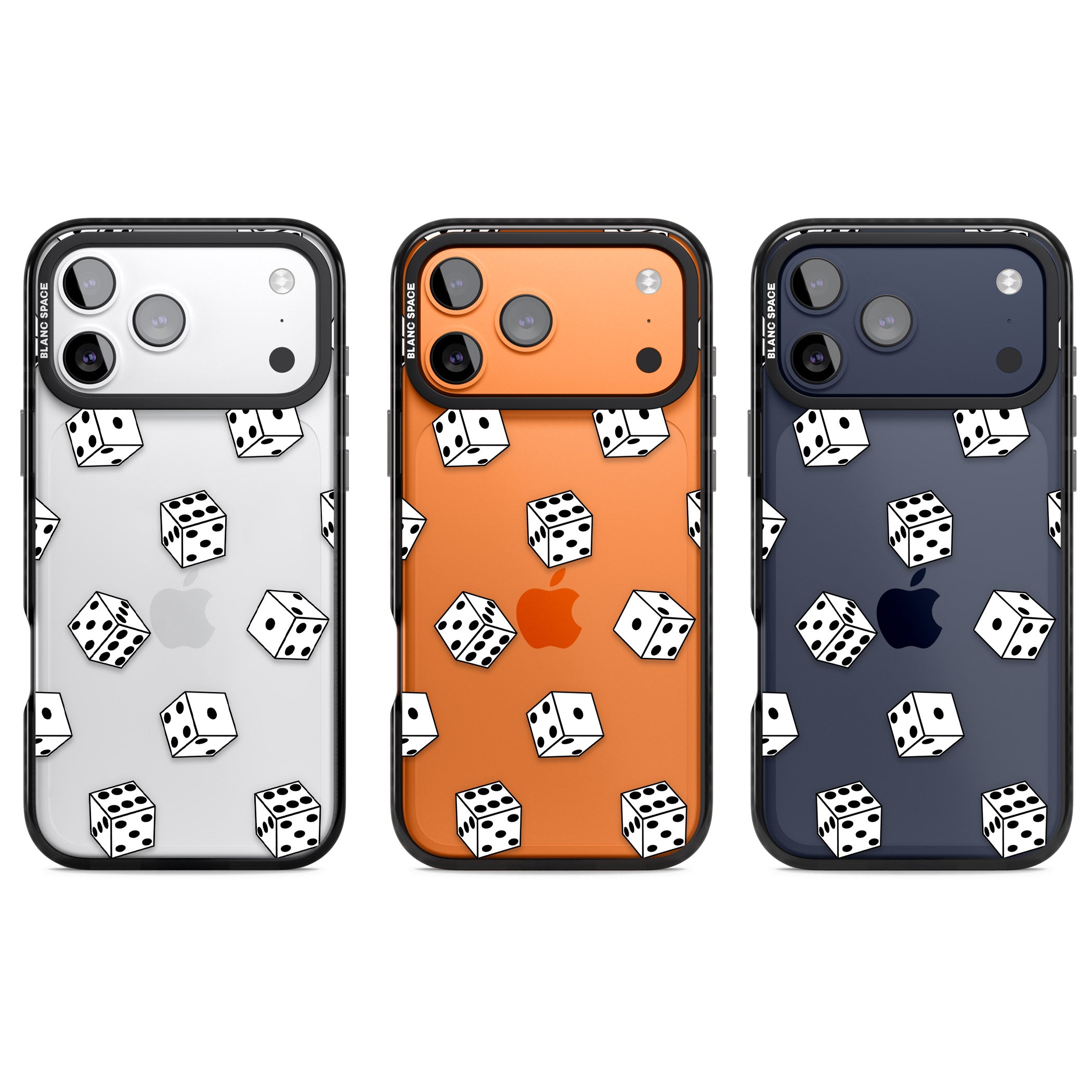 Clear Dice Pattern iPhone 17 Pro Impact Black Phone Case APT Impact Protection