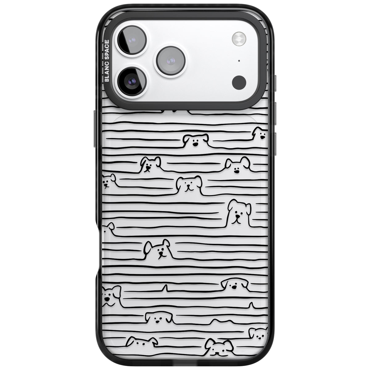 Dog Lines iPhone 17 Pro Max Impact Black Phone Case front