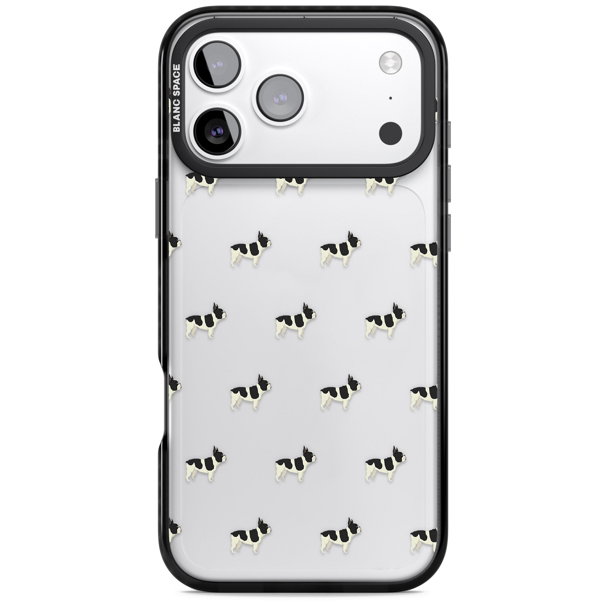 Frenchie Repeat Dog iPhone 17 Pro Impact Black Phone Case