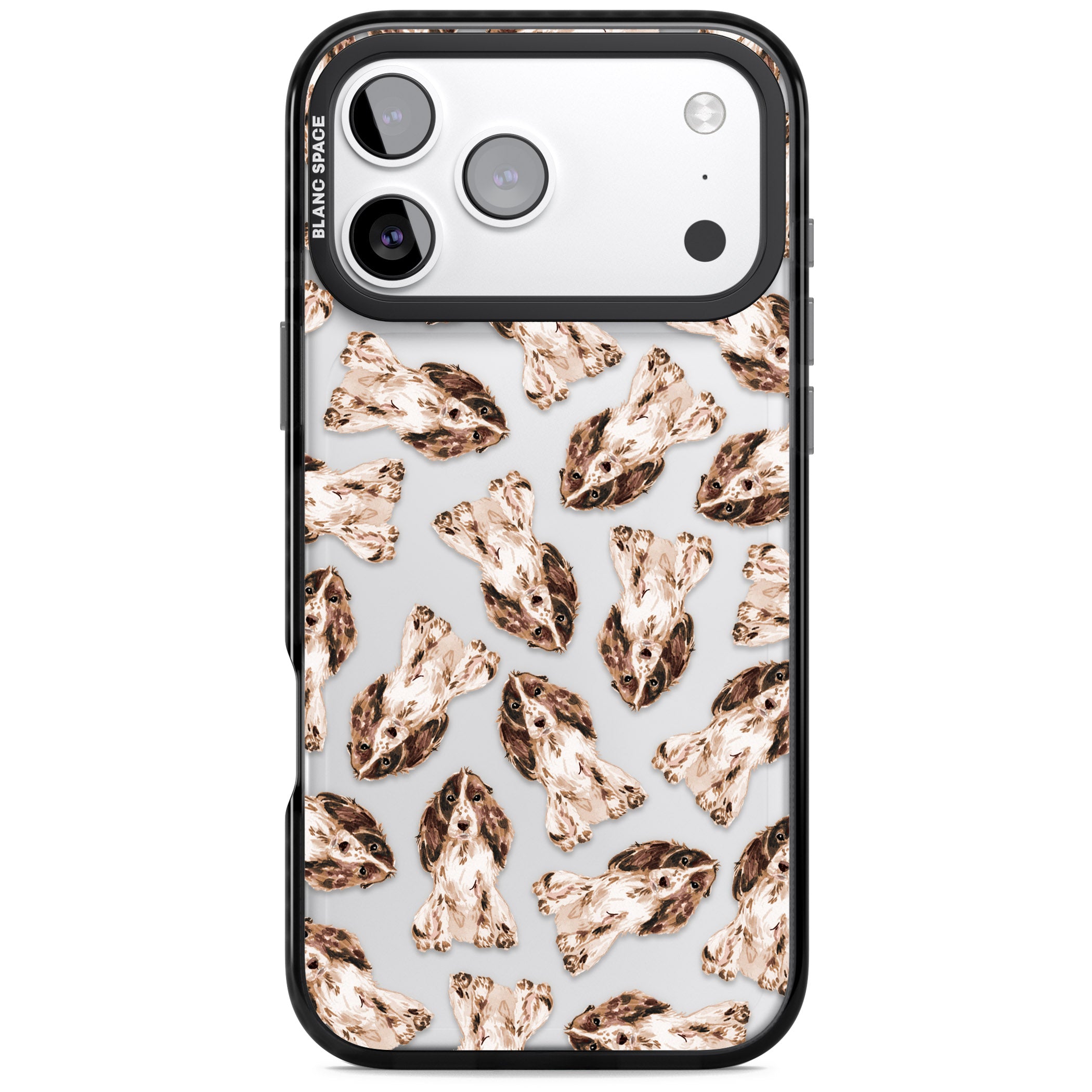 Cocker Spaniel (Brown) Watercolour Dog Pattern iPhone 17 Pro Impact Black Phone Case