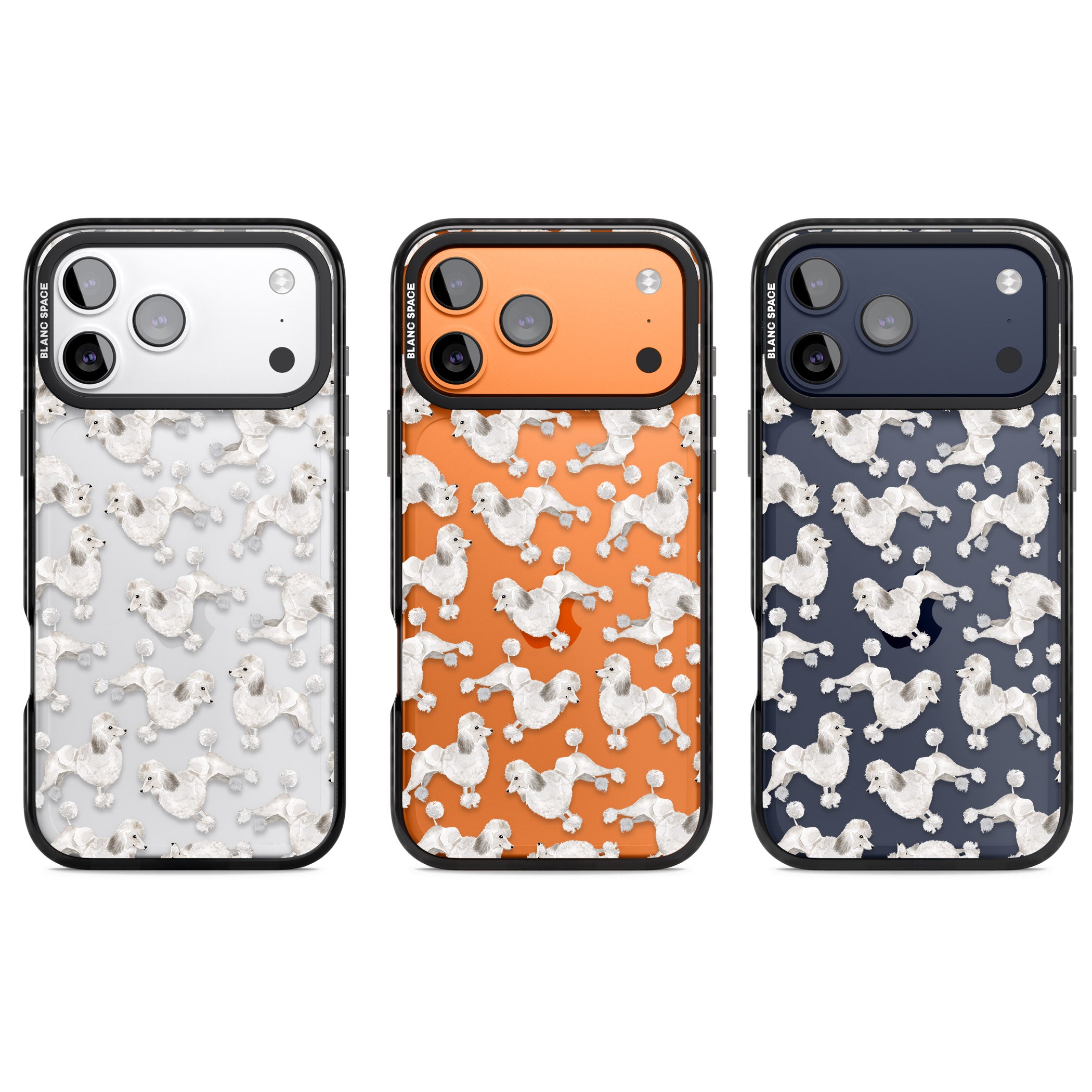 Poodle Watercolor Pattern iPhone 17 Pro Impact Black Phone Case APT Impact Protection