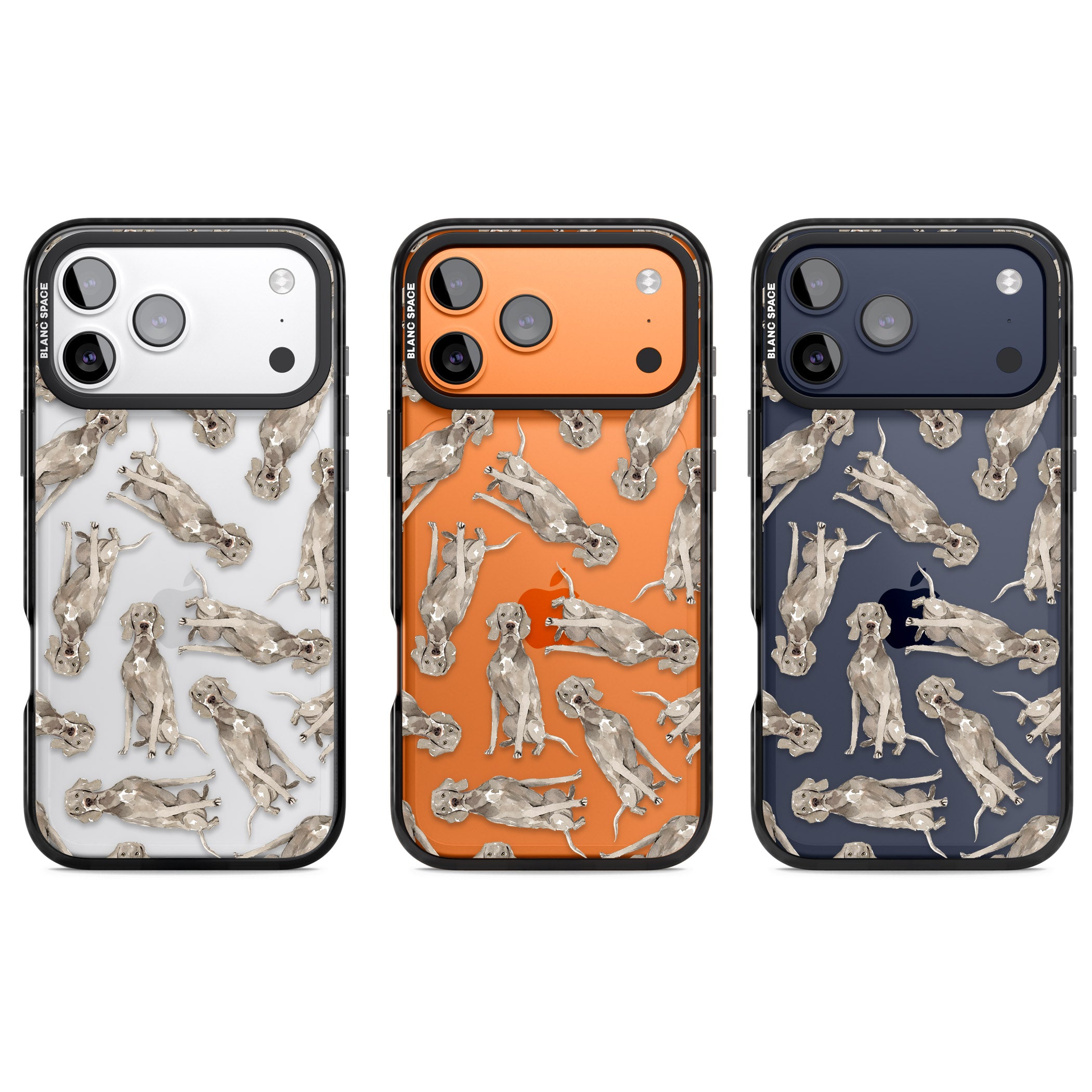 Weimaraner Watercolor Dog iPhone 17 Pro Impact Black Phone Case APT Impact Protection