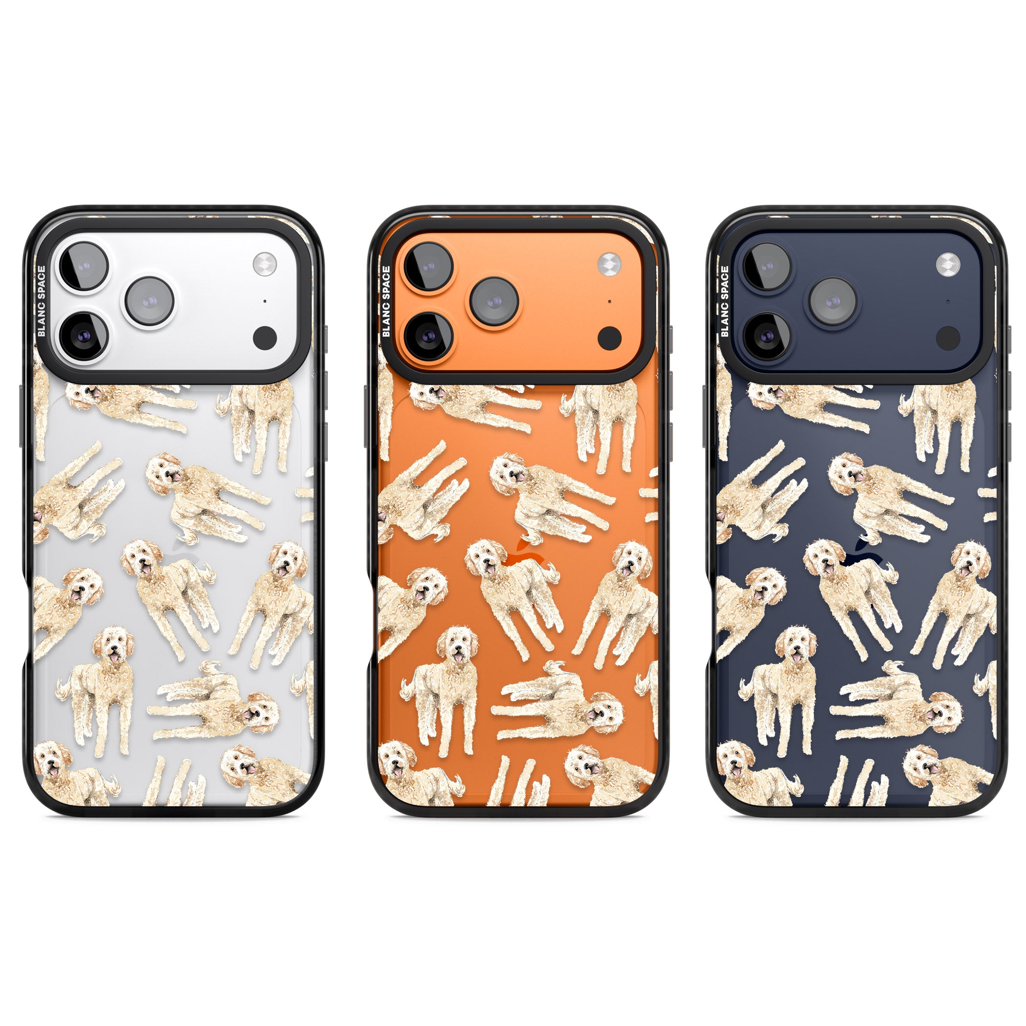 Goldendoodle Watercolour Dog Pattern iPhone 17 Pro Impact Black Phone Case APT Impact Protection