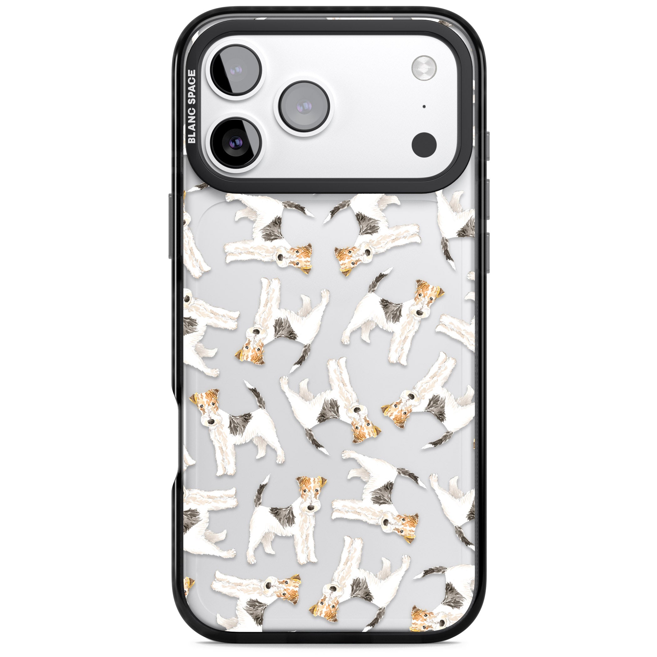 Wire Haired Fox Terrier Dog Pattern iPhone 17 Pro Impact Black Phone Case