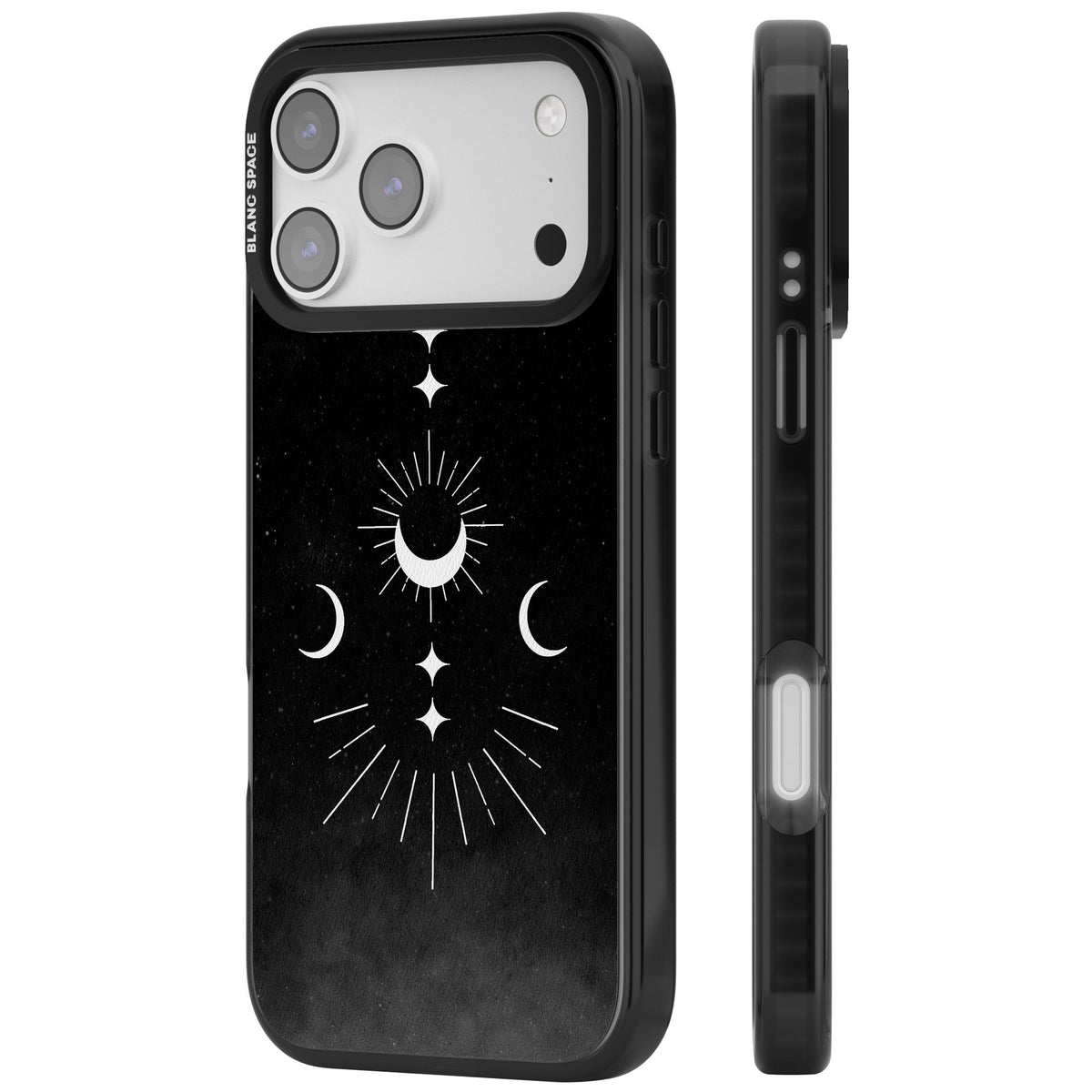 Lunar Mandala iPhone 17 Pro Max Impact Black Phone Case side