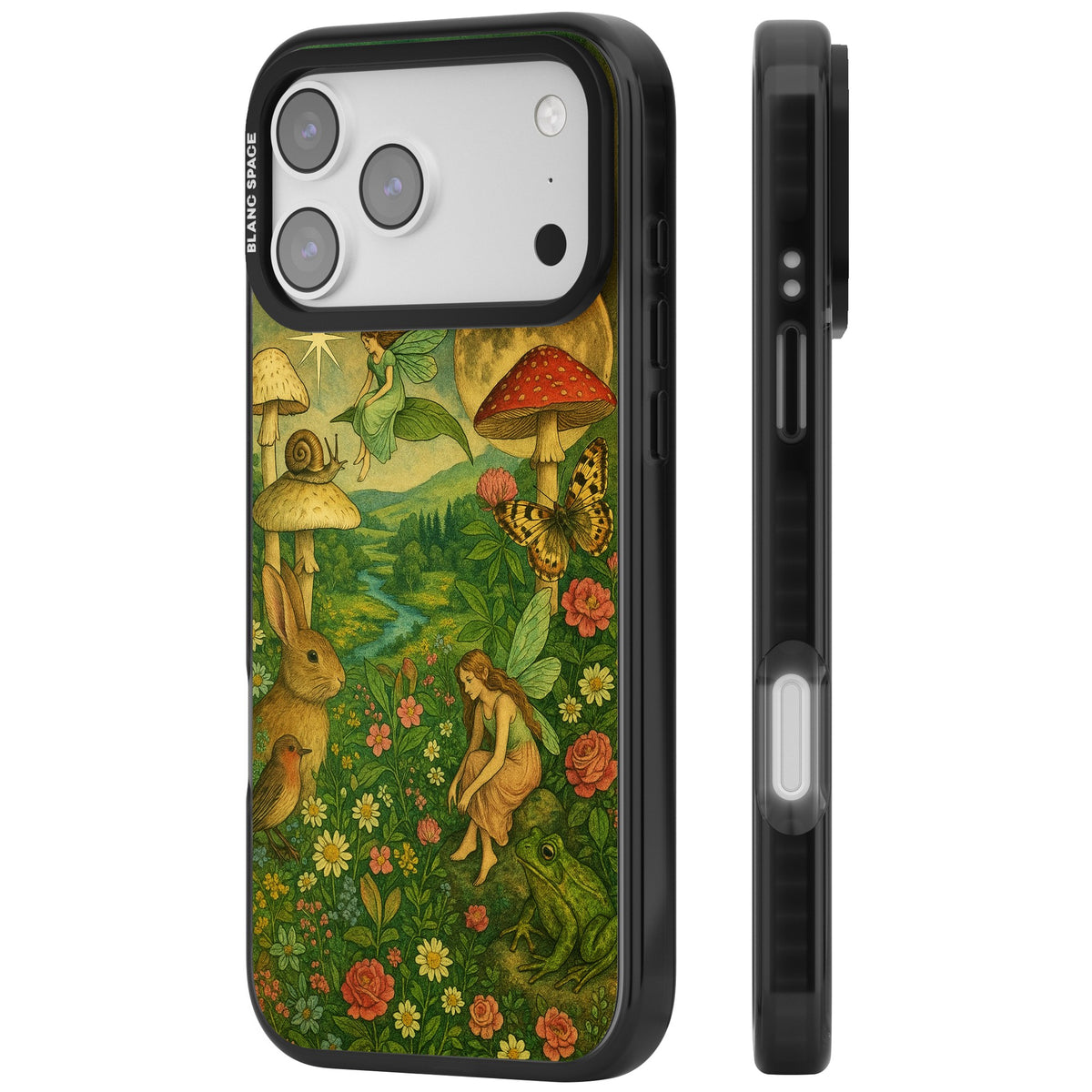 Fairies & Flowers iPhone 17 Pro Max Impact Black Phone Case side