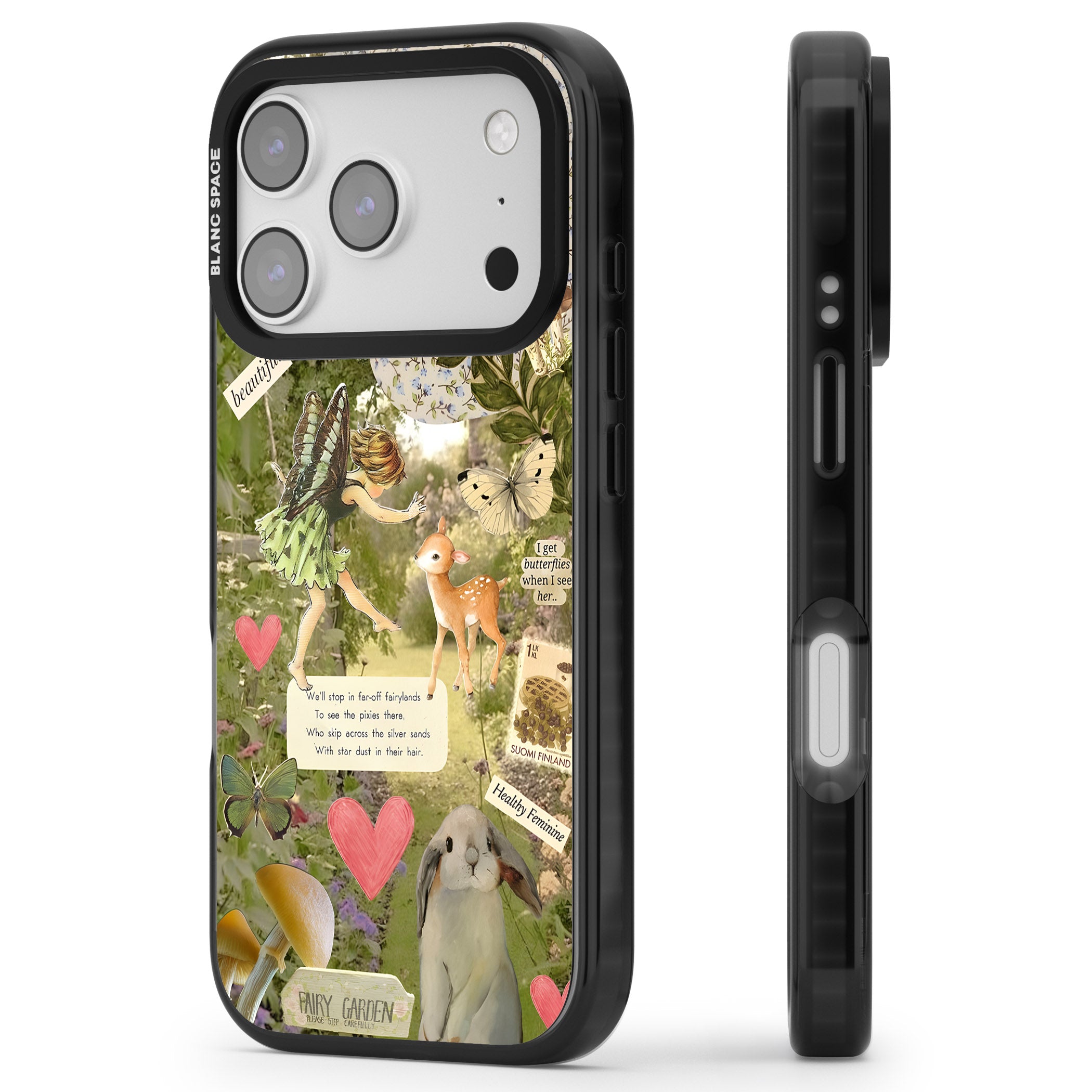 Soft Fairy iPhone 17 Pro Impact Black Phone Case Side Profile