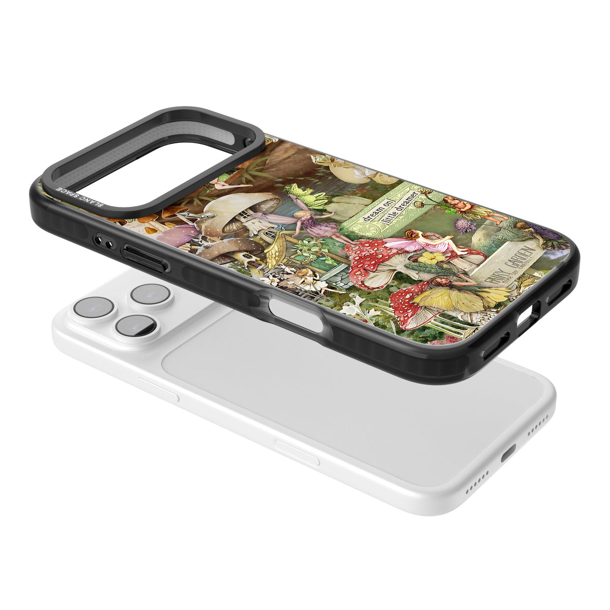 Dreamy Garden iPhone 17 Pro Max Impact Black Phone Case angled