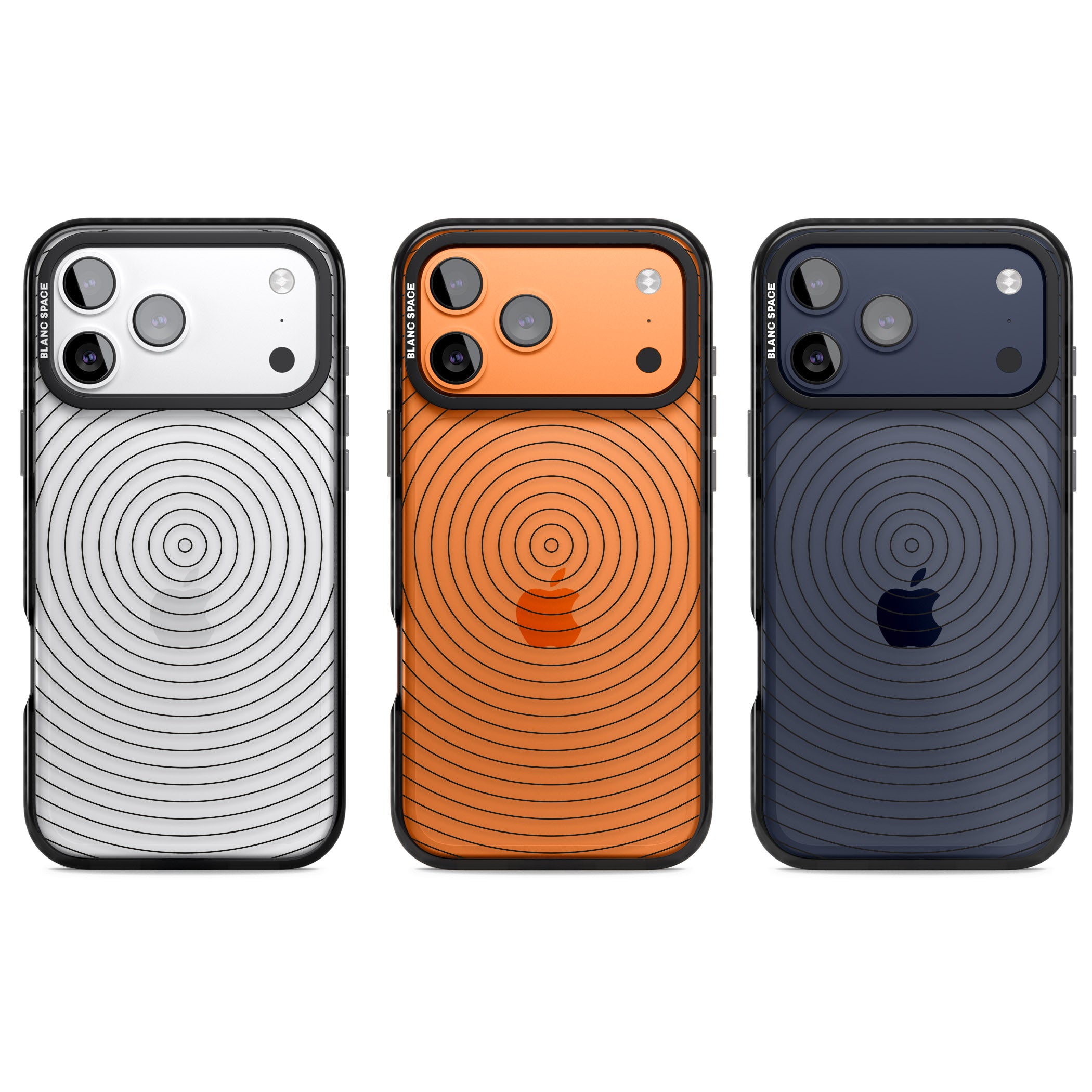 Concentric Lines: Monochrome Vibes iPhone 17 Pro Impact Black Phone Case APT Impact Protection