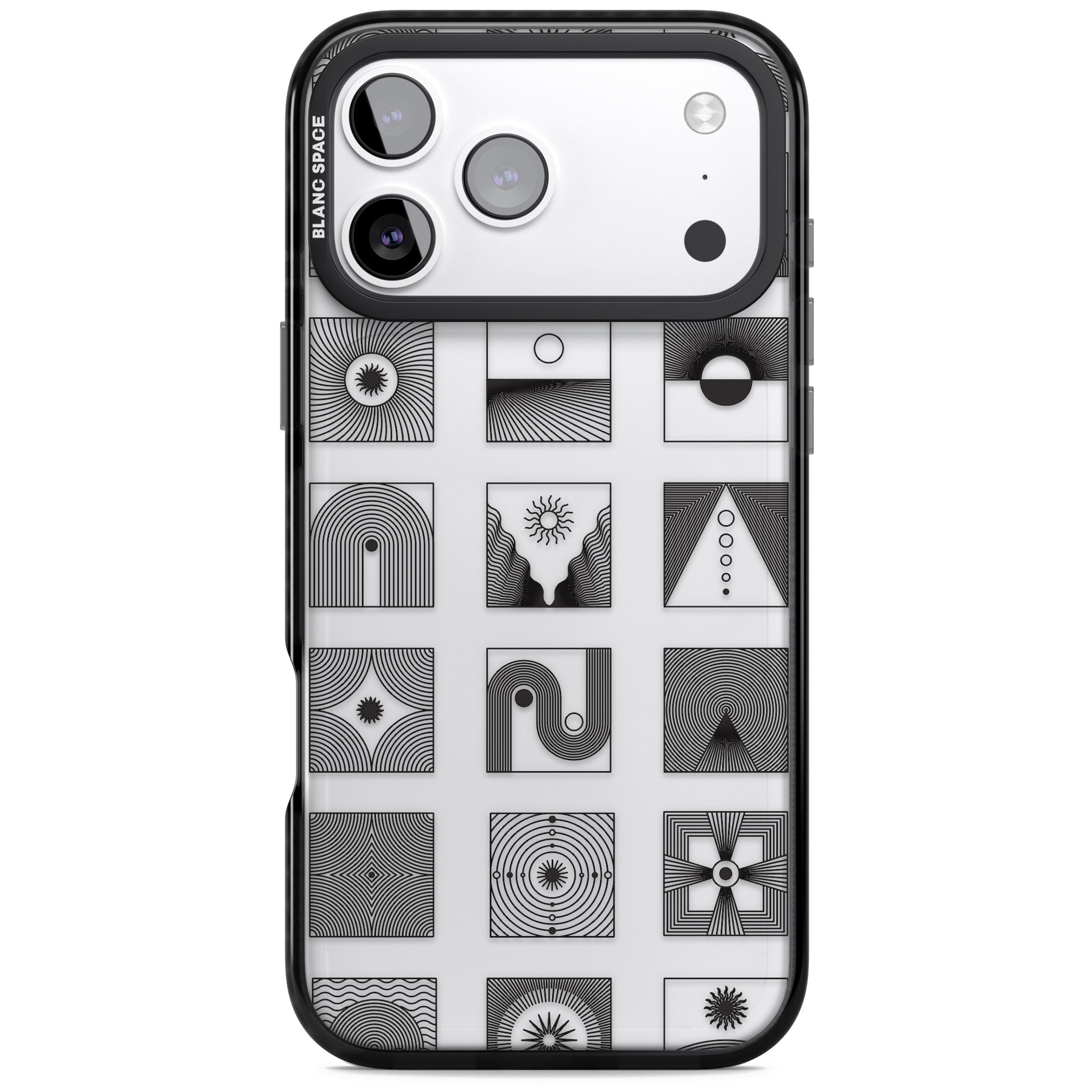 Abstract Geometric iPhone 17 Pro Impact Black Phone Case