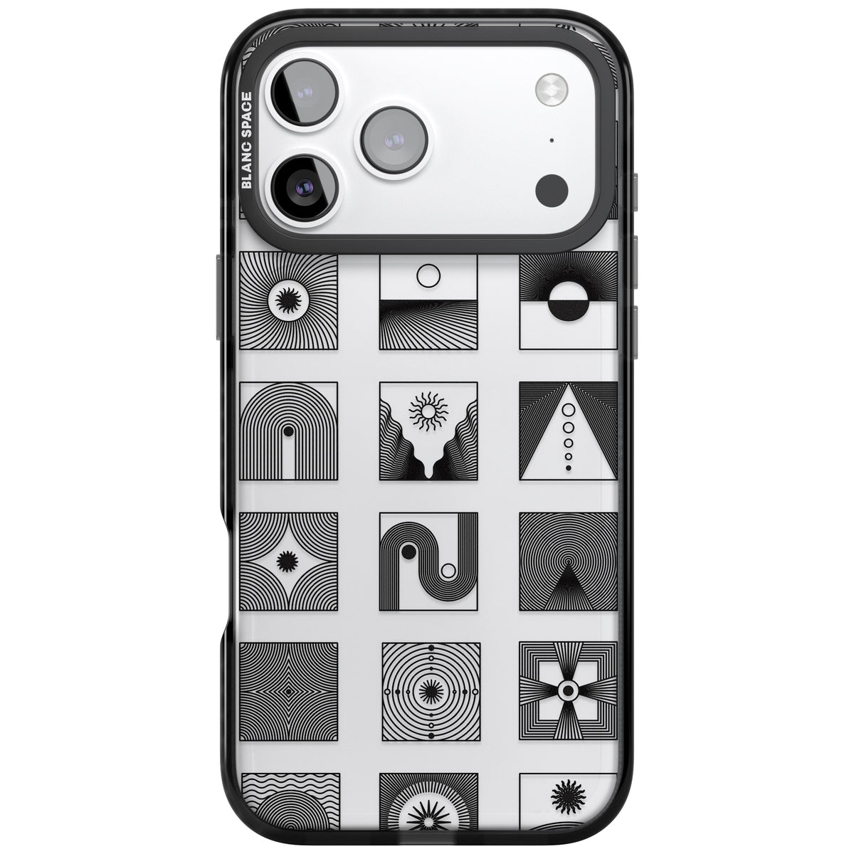 Abstract Geometric iPhone 17 Pro Max Impact Black Phone Case front