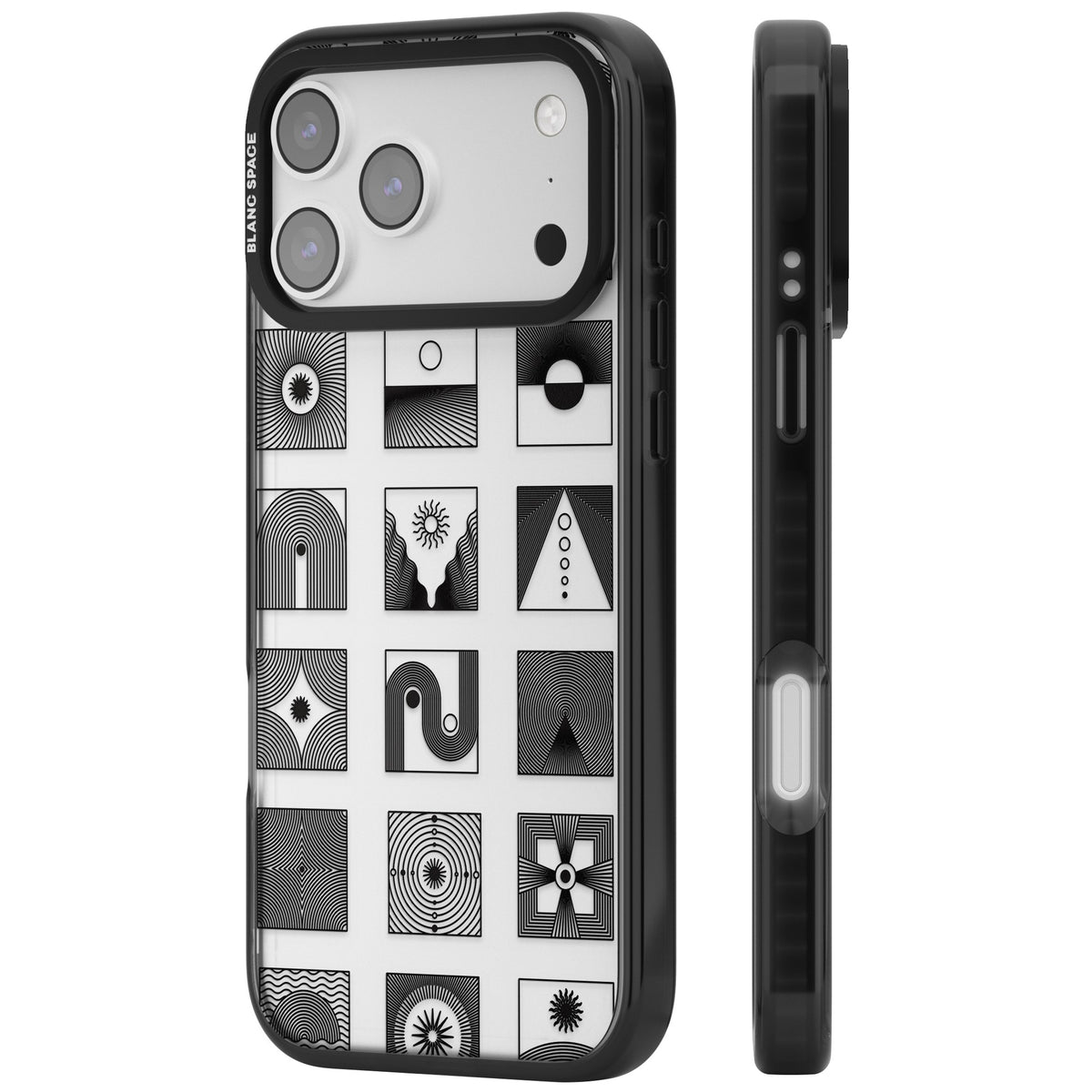 Abstract Geometric iPhone 17 Pro Max Impact Black Phone Case side