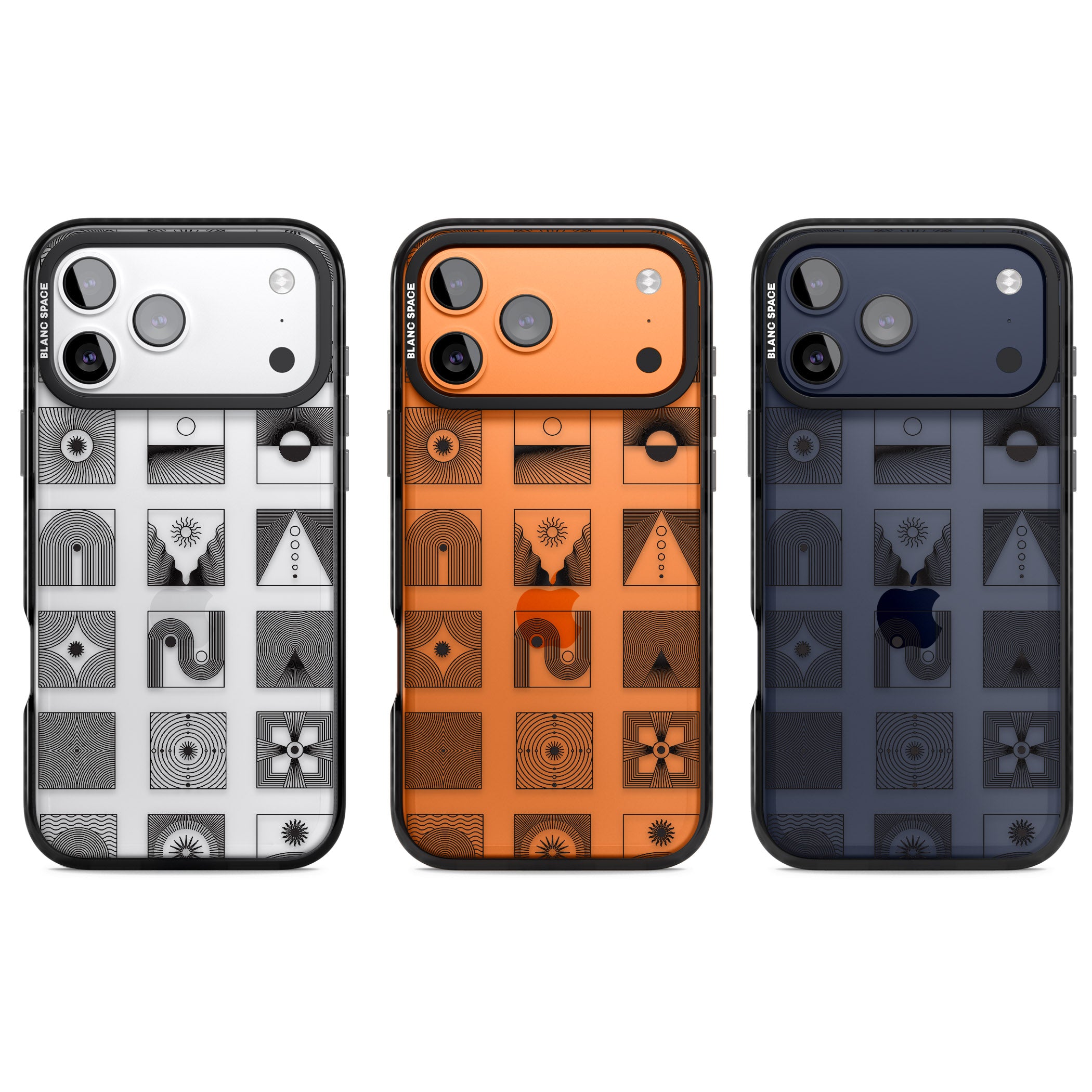 Abstract Geometric iPhone 17 Pro Impact Black Phone Case APT Impact Protection