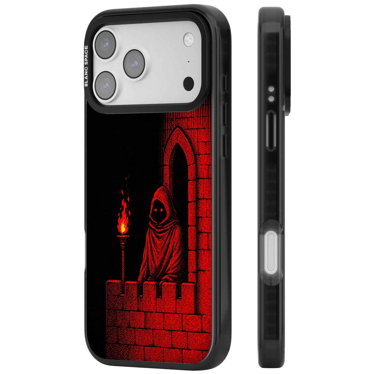 Crimson Crypt iPhone 17 Pro Max Impact Black Phone Case side