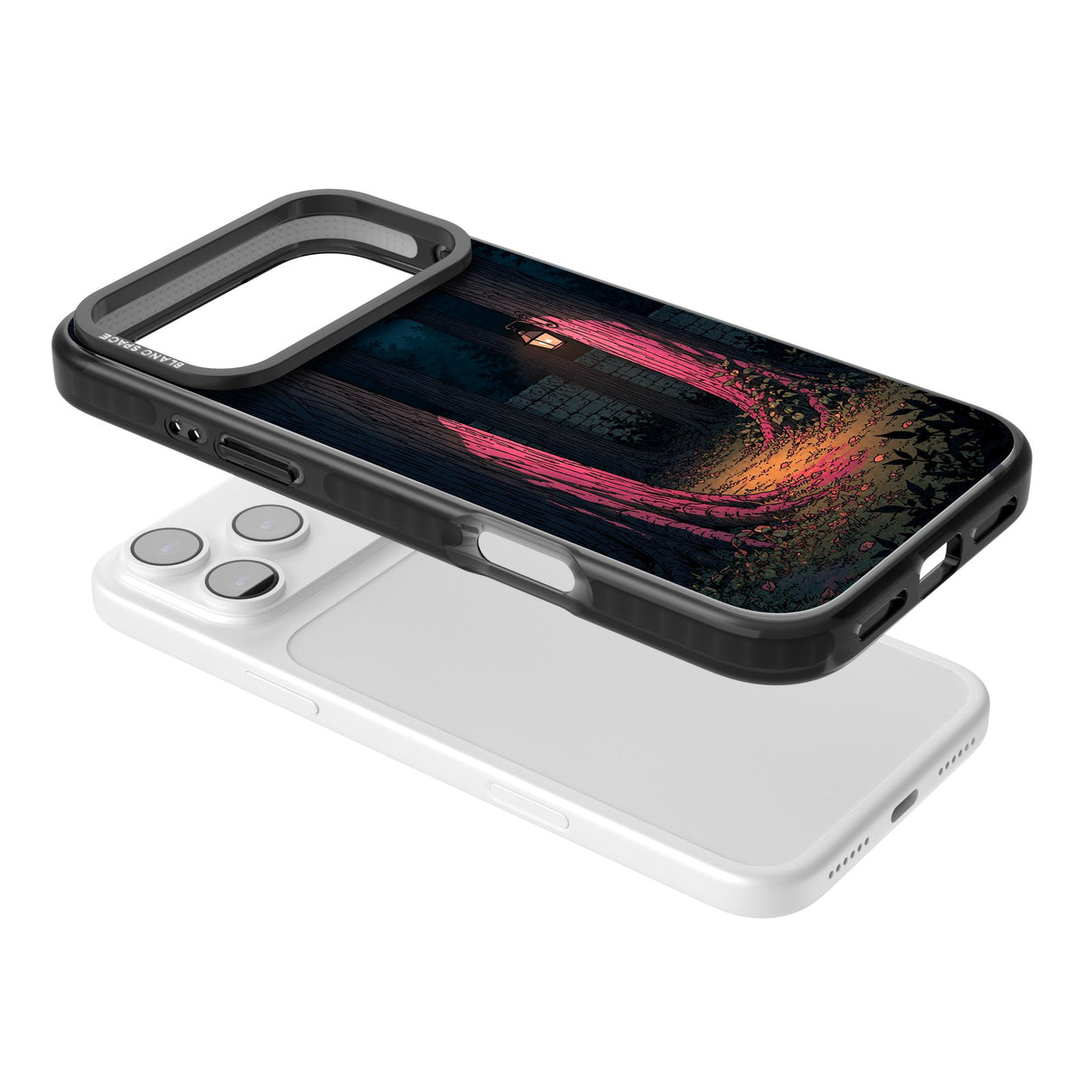 Forest Lantern iPhone 17 Pro Max Impact Black Phone Case angled
