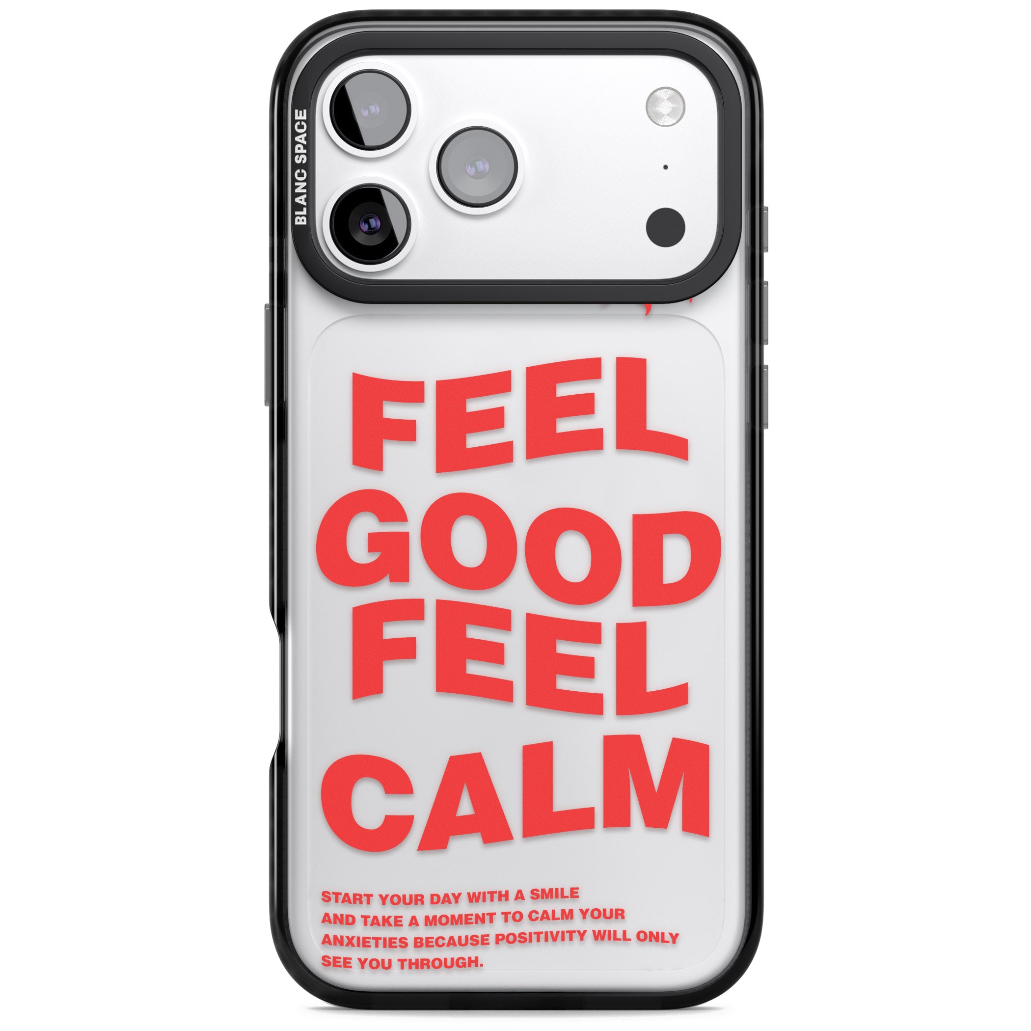 Feel Good Feel Calm (Red) iPhone 17 Pro Impact Black Phone Case