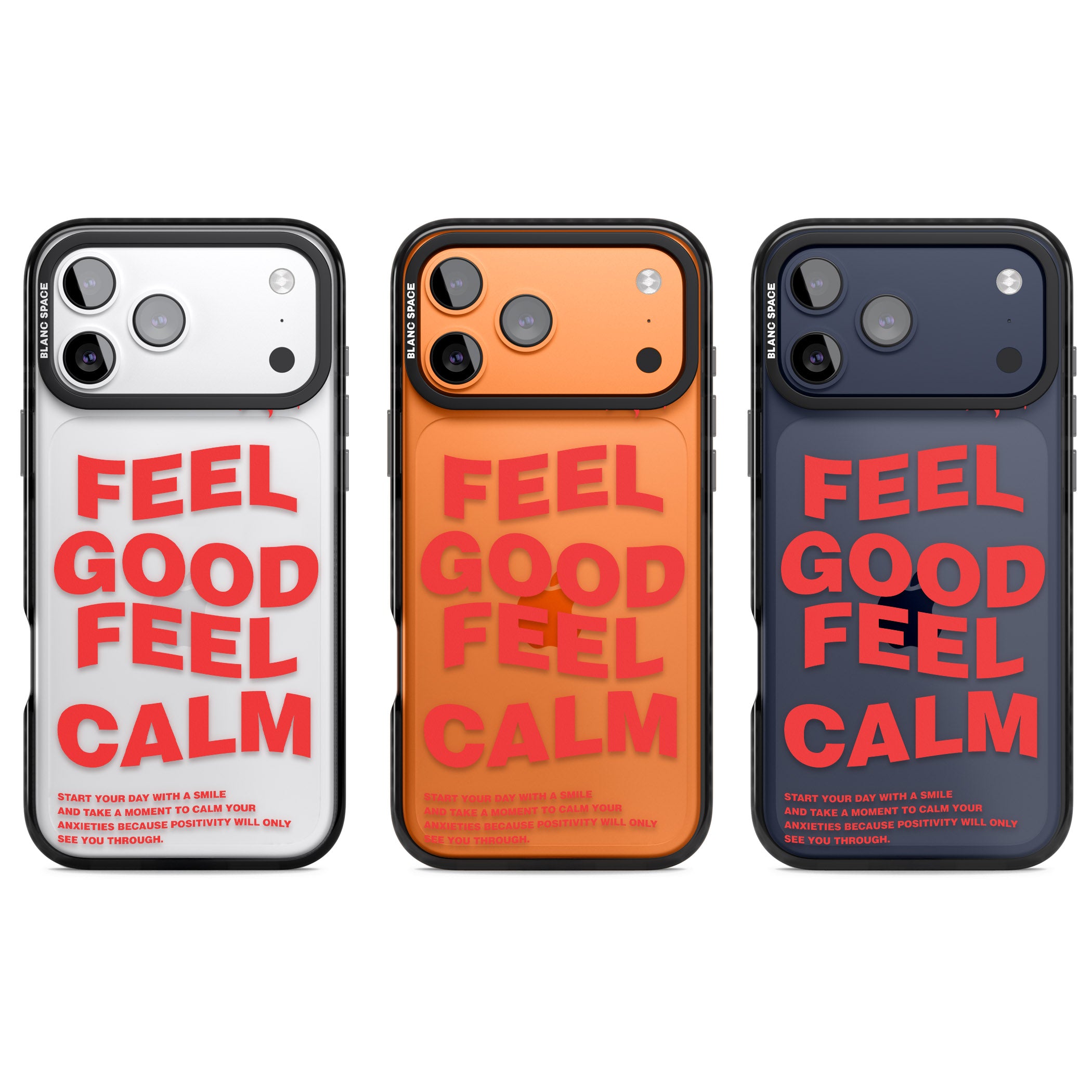 Feel Good Feel Calm (Red) iPhone 17 Pro Impact Black Phone Case APT Impact Protection