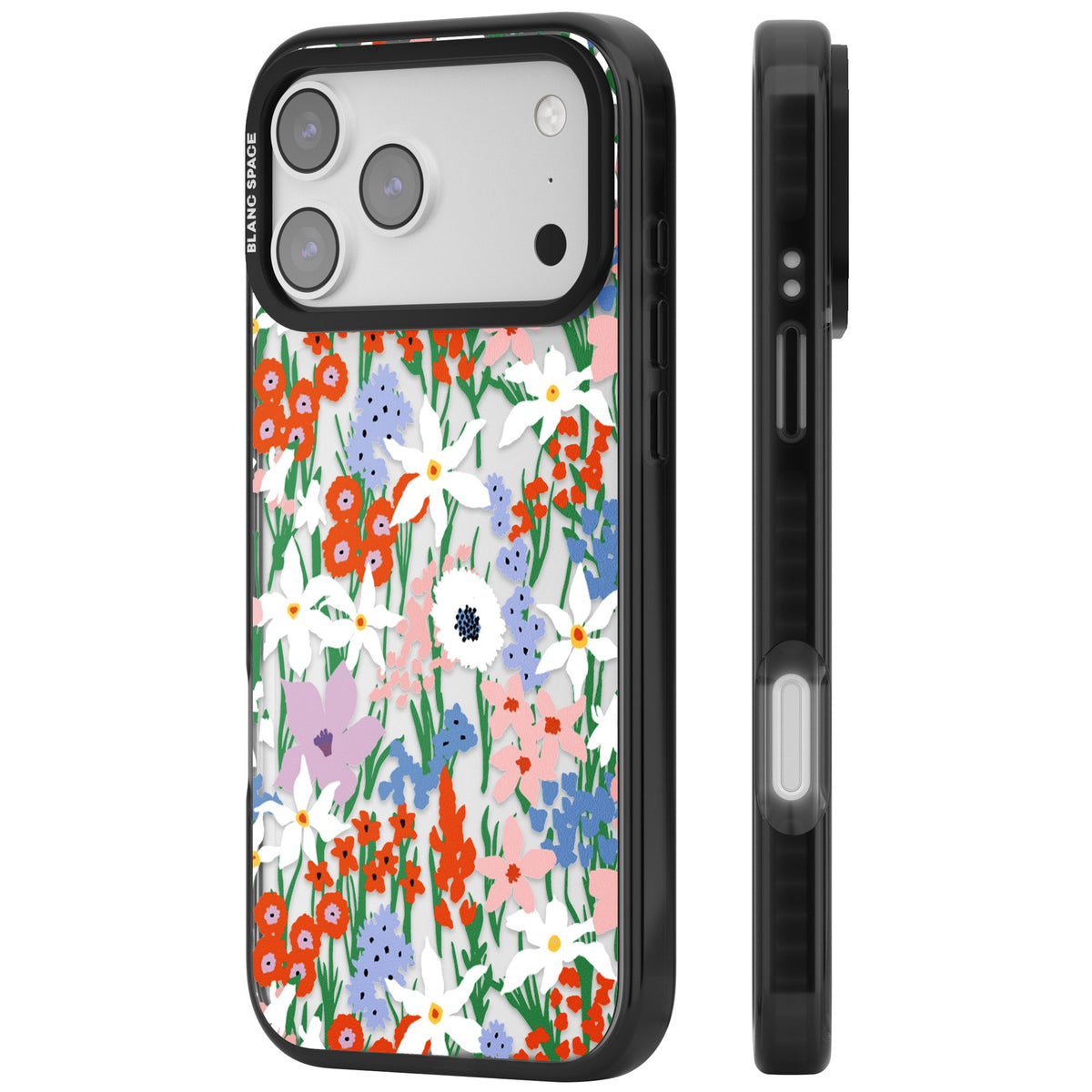 Floral Bouquet: Vibrant Blooms iPhone 17 Pro Max Impact Black Phone Case side