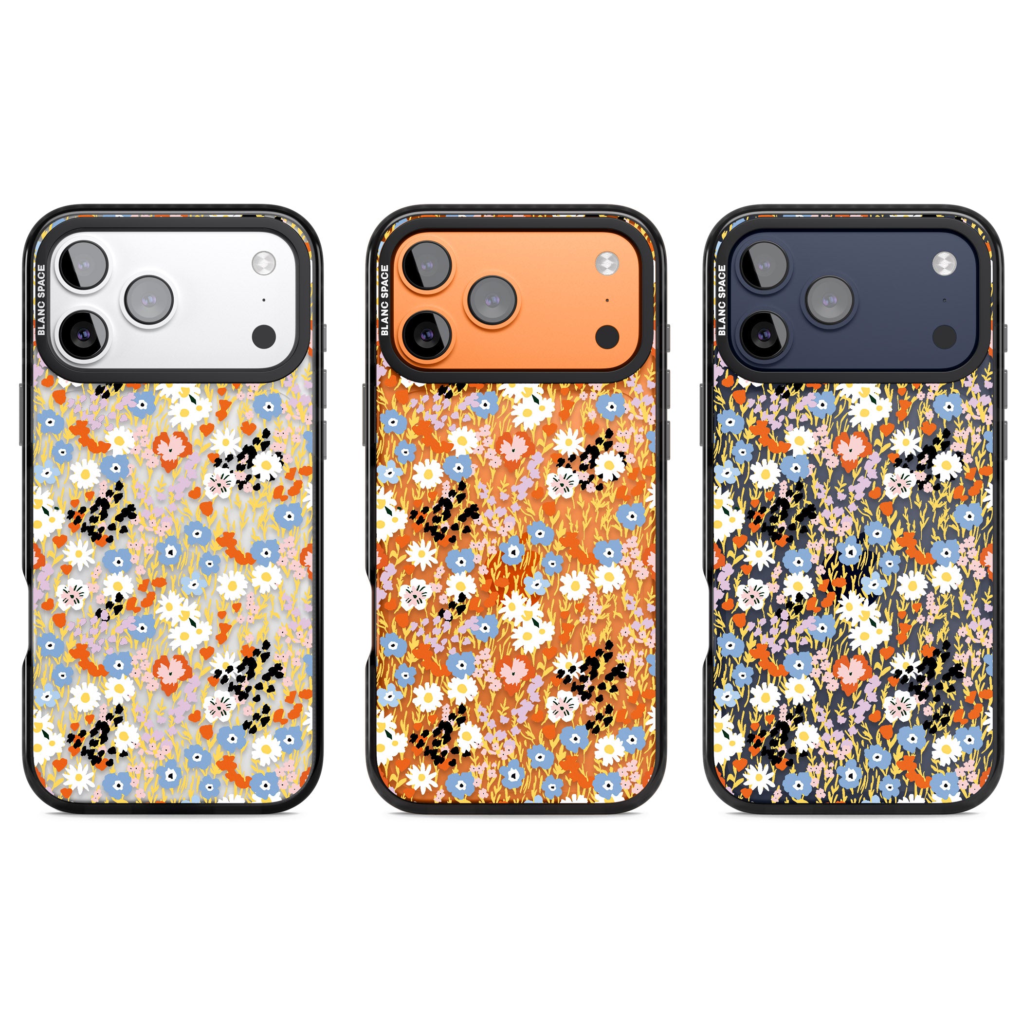 Floral Delight: Vibrant Blooms iPhone 17 Pro Impact Black Phone Case APT Impact Protection