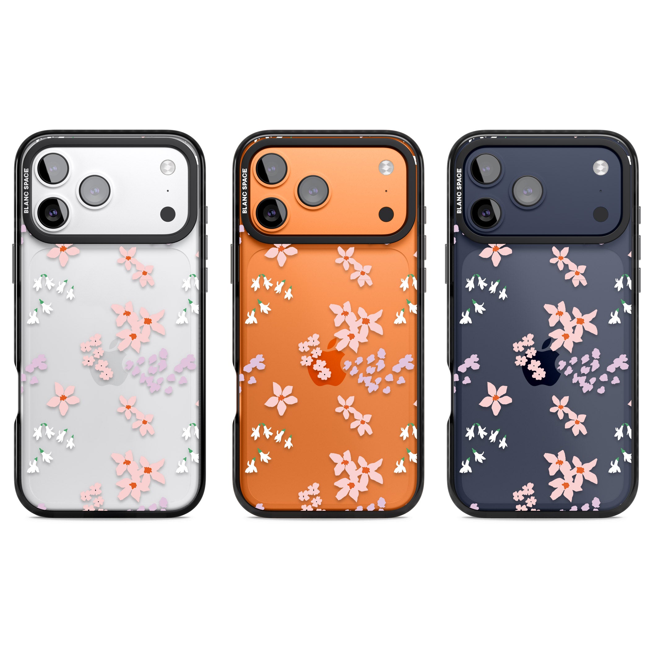 Pink & Purple Flower Mix iPhone 17 Pro Impact Black Phone Case APT Impact Protection