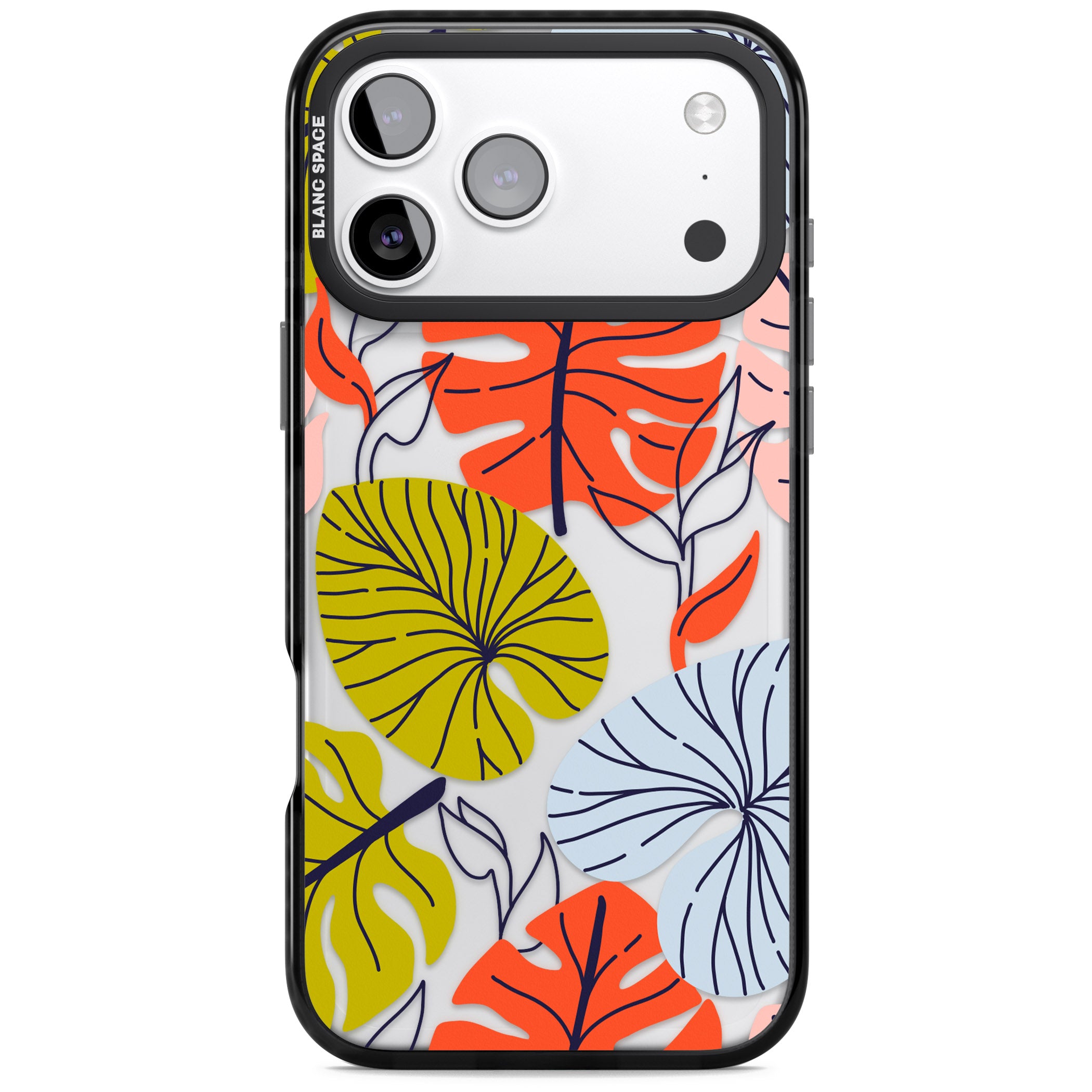 Retro Leaves iPhone 17 Pro Impact Black Phone Case