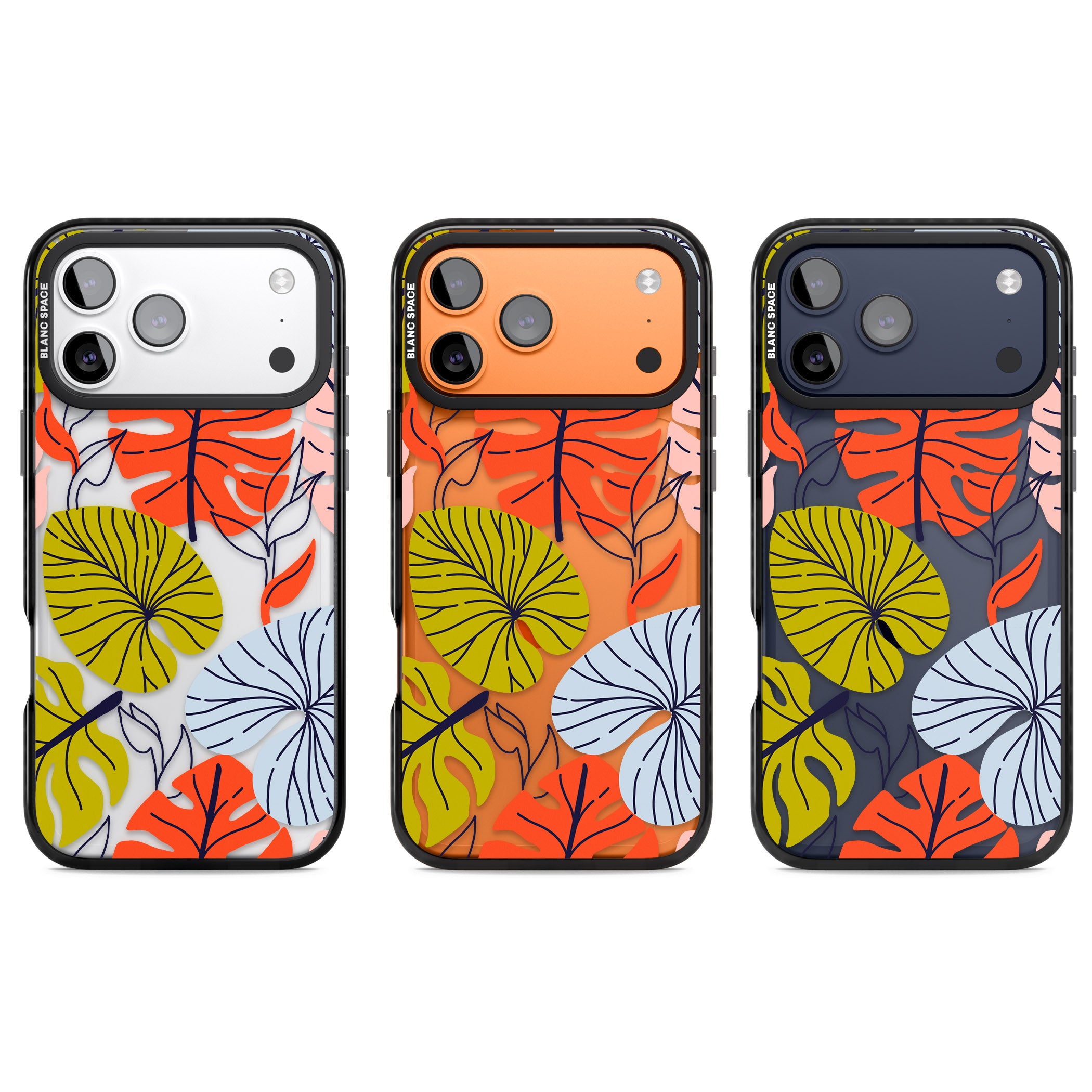 Retro Leaves iPhone 17 Pro Impact Black Phone Case APT Impact Protection