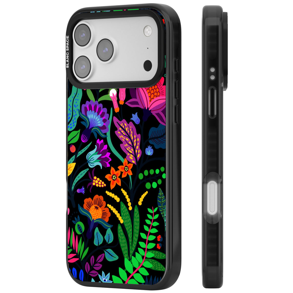 Floral Vibe (Black) iPhone 17 Pro Max Impact Black Phone Case side