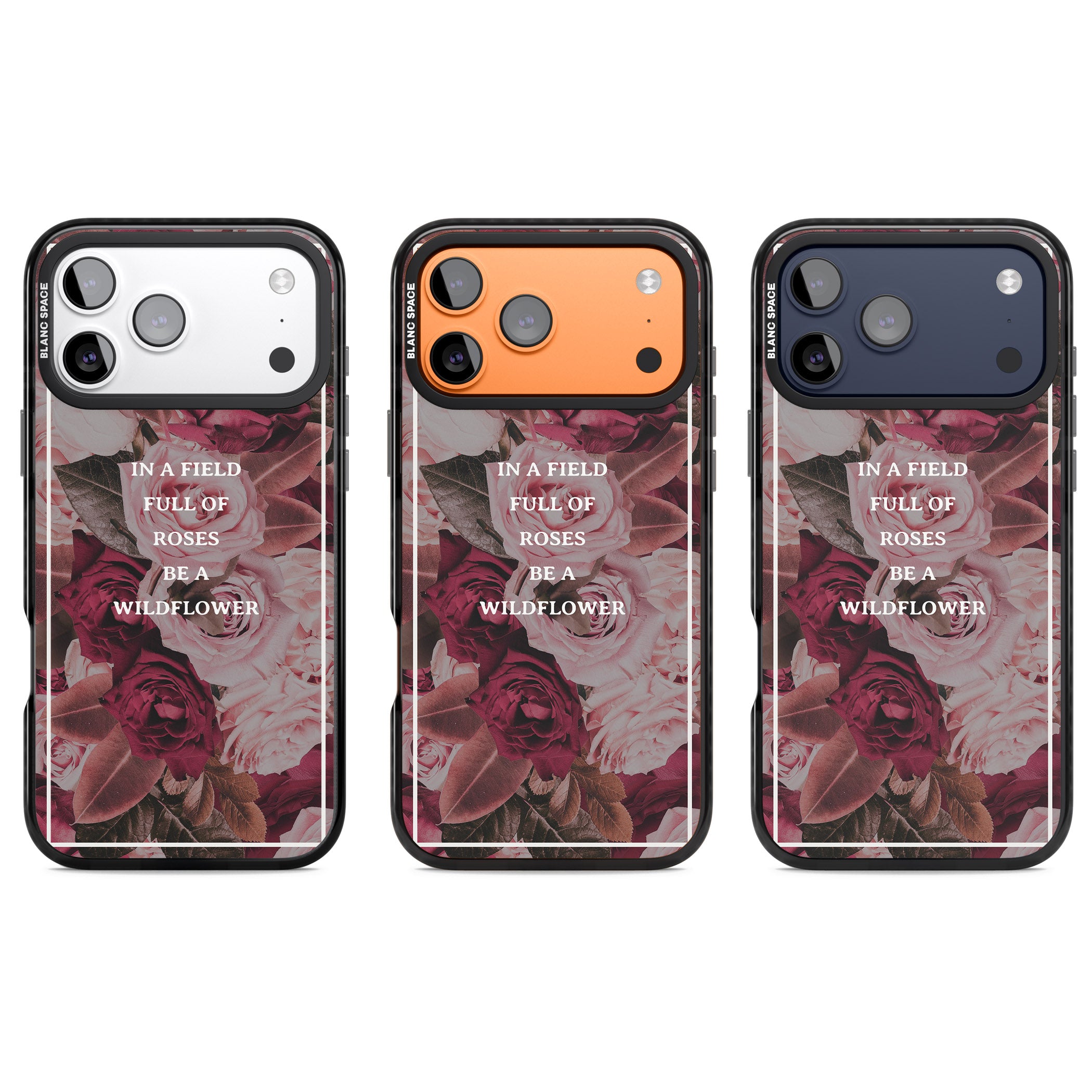 Wildflower Floral Quote iPhone 17 Pro Impact Black Phone Case APT Impact Protection
