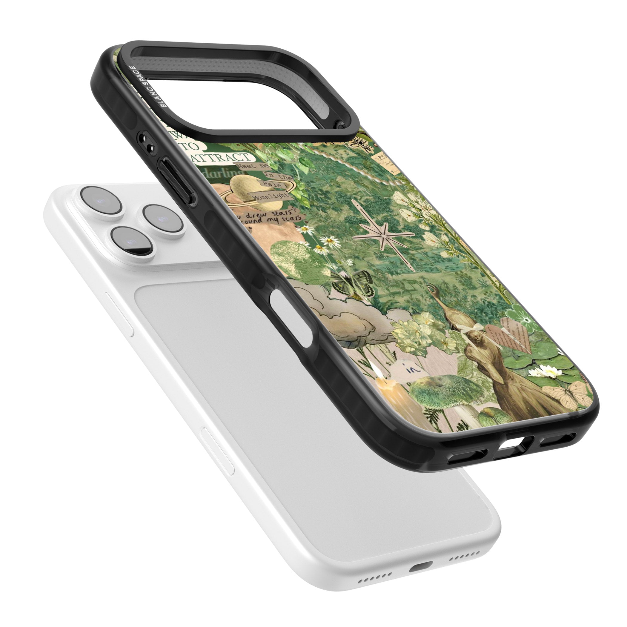 Green Vintage Collage iPhone 17 Pro Impact Black Phone Case Colours