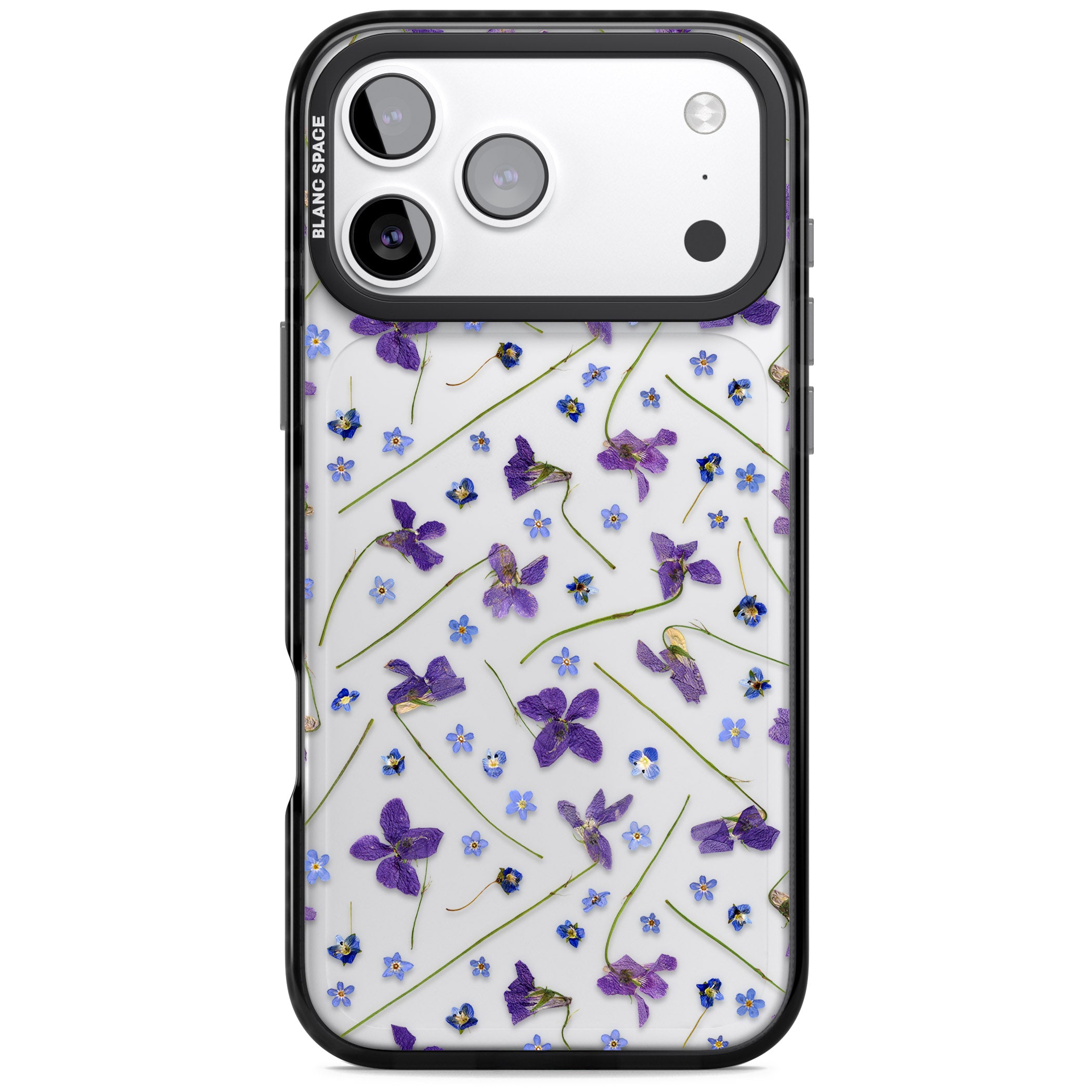 Pressed Violet Flower iPhone 17 Pro Impact Black Phone Case