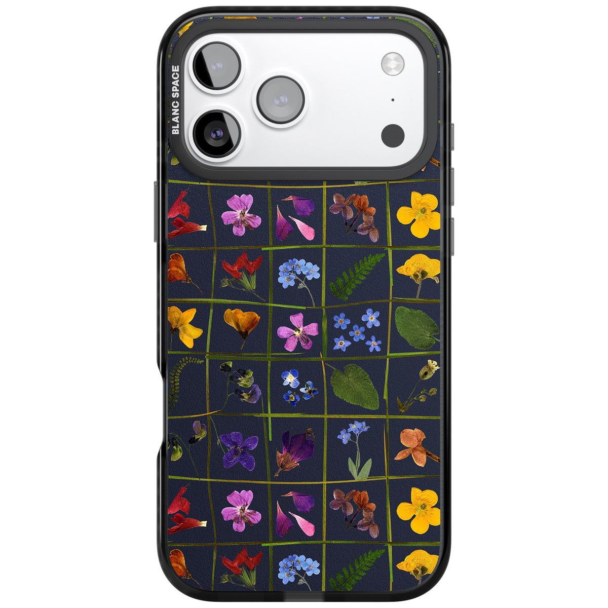 Wildflower Grid iPhone 17 Pro Max Impact Black Phone Case front