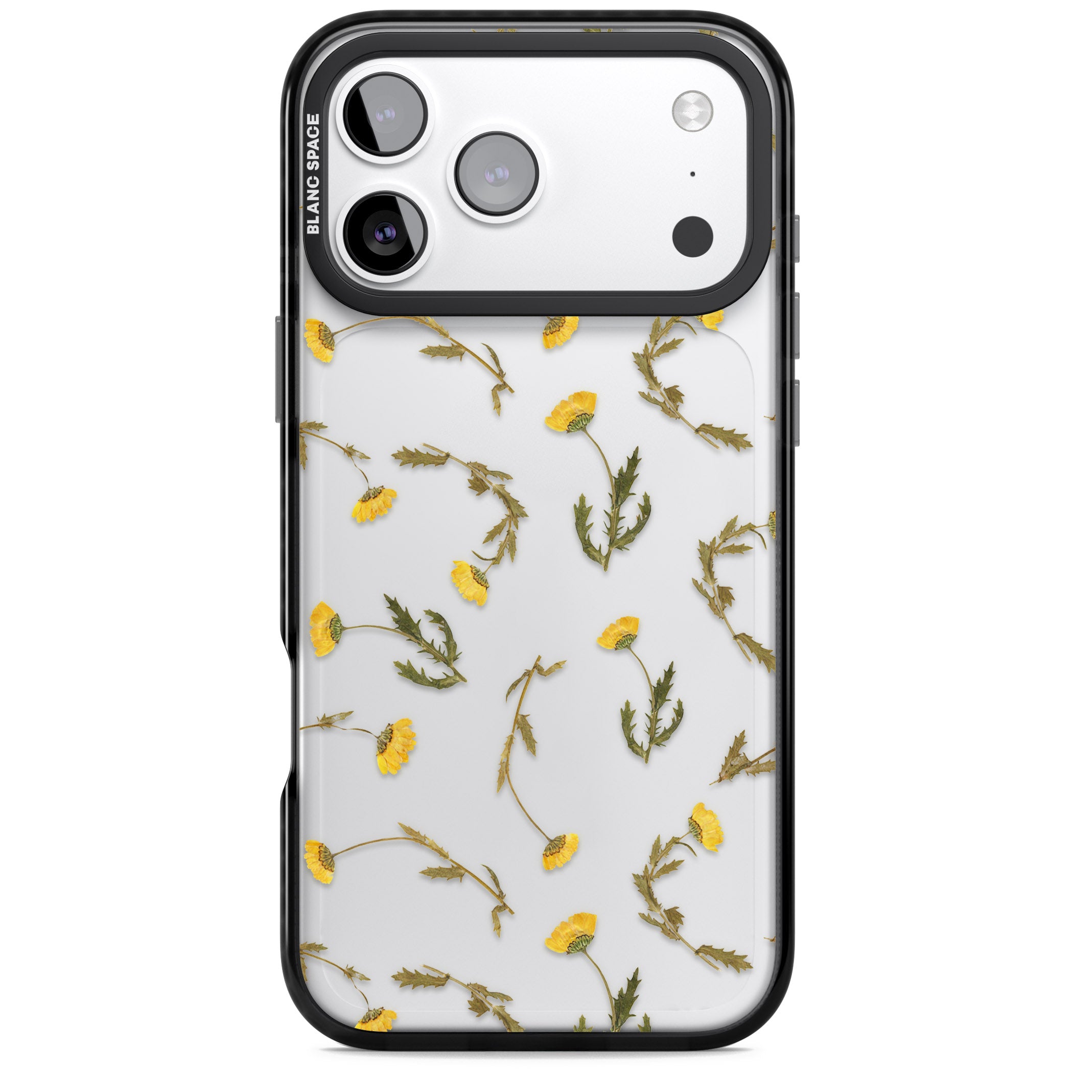 Wildflower Yellow iPhone 17 Pro Impact Black Phone Case