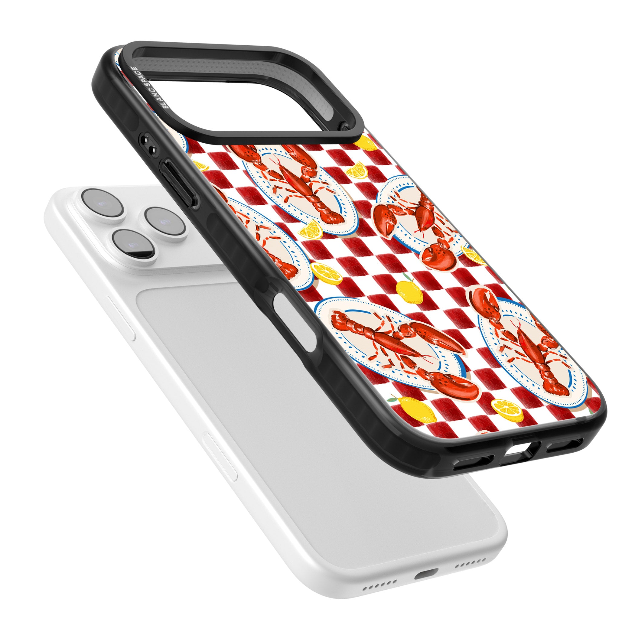 Red Lobster Checkered iPhone 17 Pro Impact Black Phone Case Colours