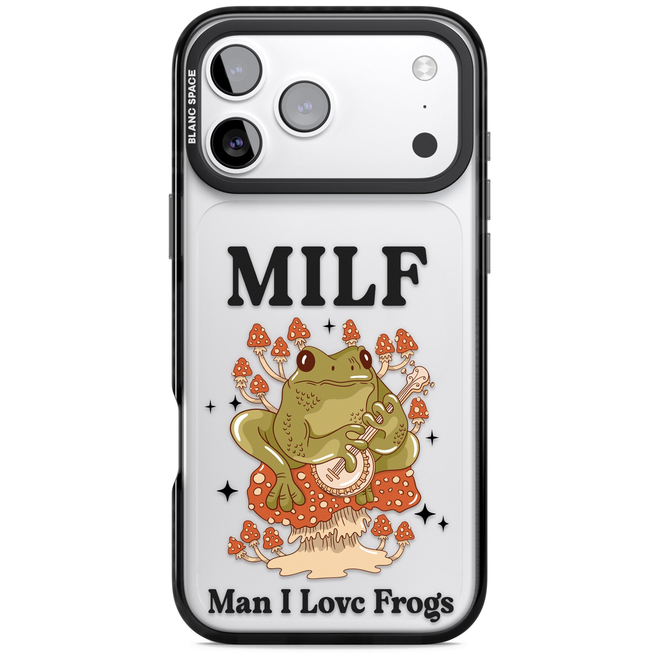 Man I Love Frogs iPhone 17 Pro Impact Black Phone Case