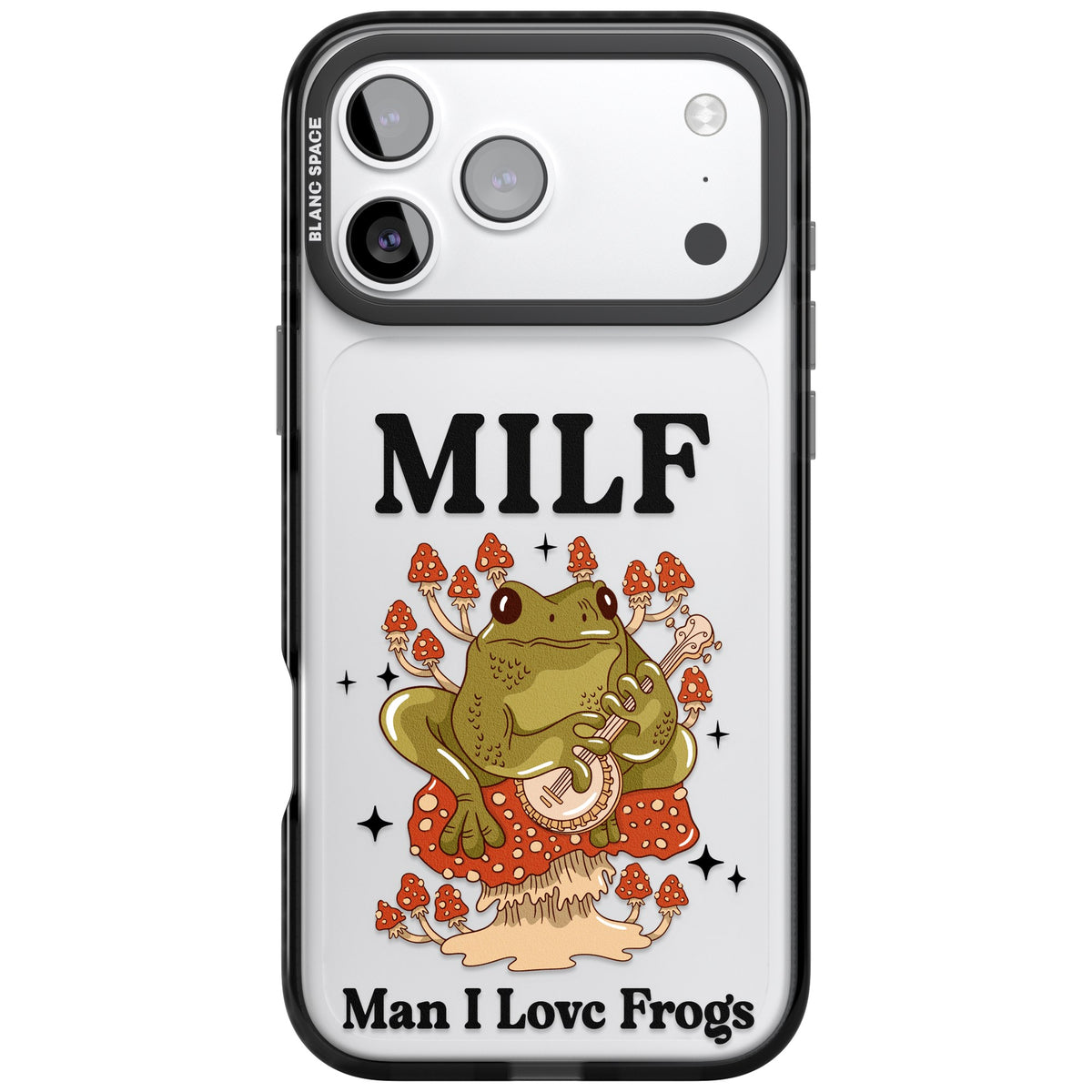 Man I Love Frogs iPhone 17 Pro Max Impact Black Phone Case front