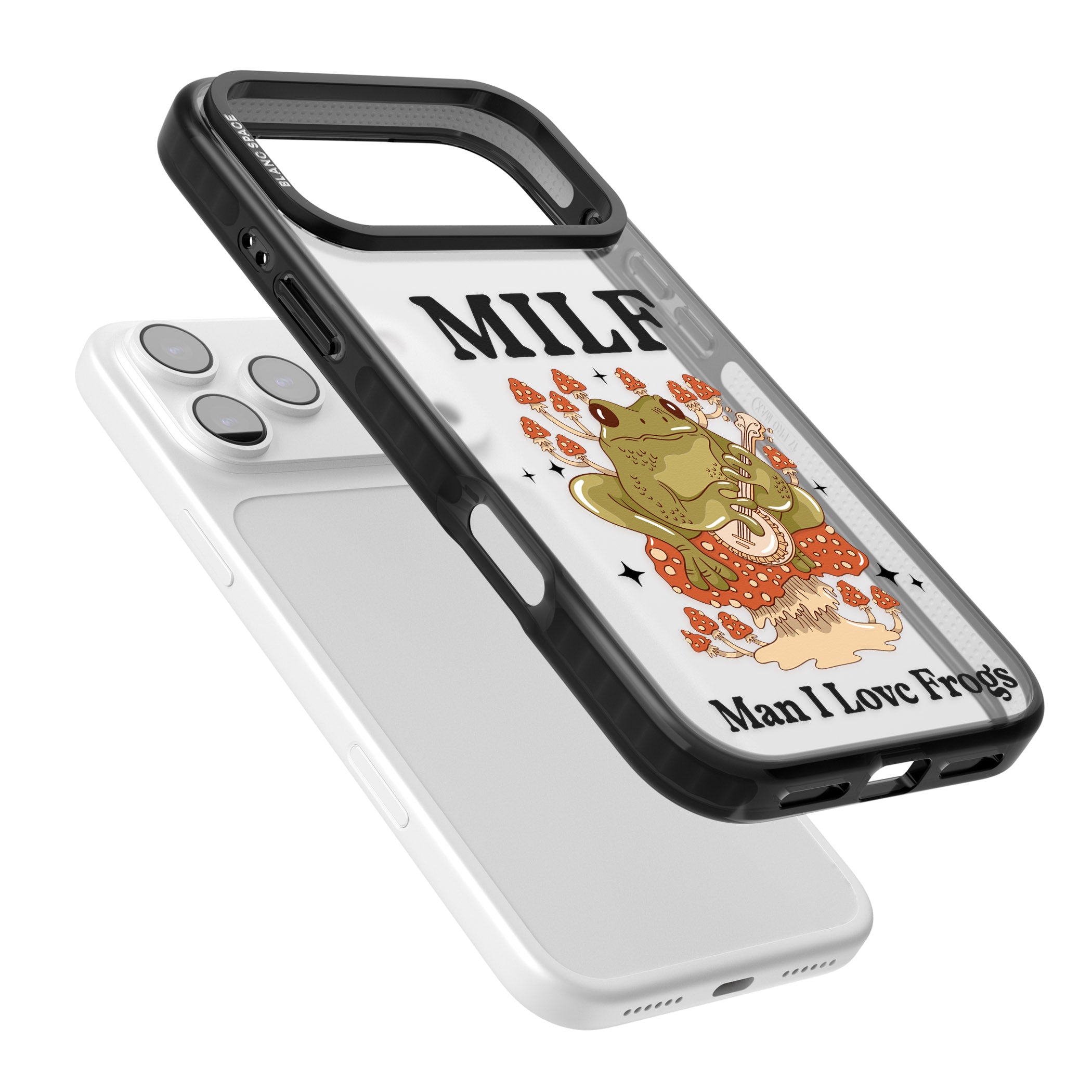 Man I Love Frogs iPhone 17 Pro Impact Black Phone Case Colours