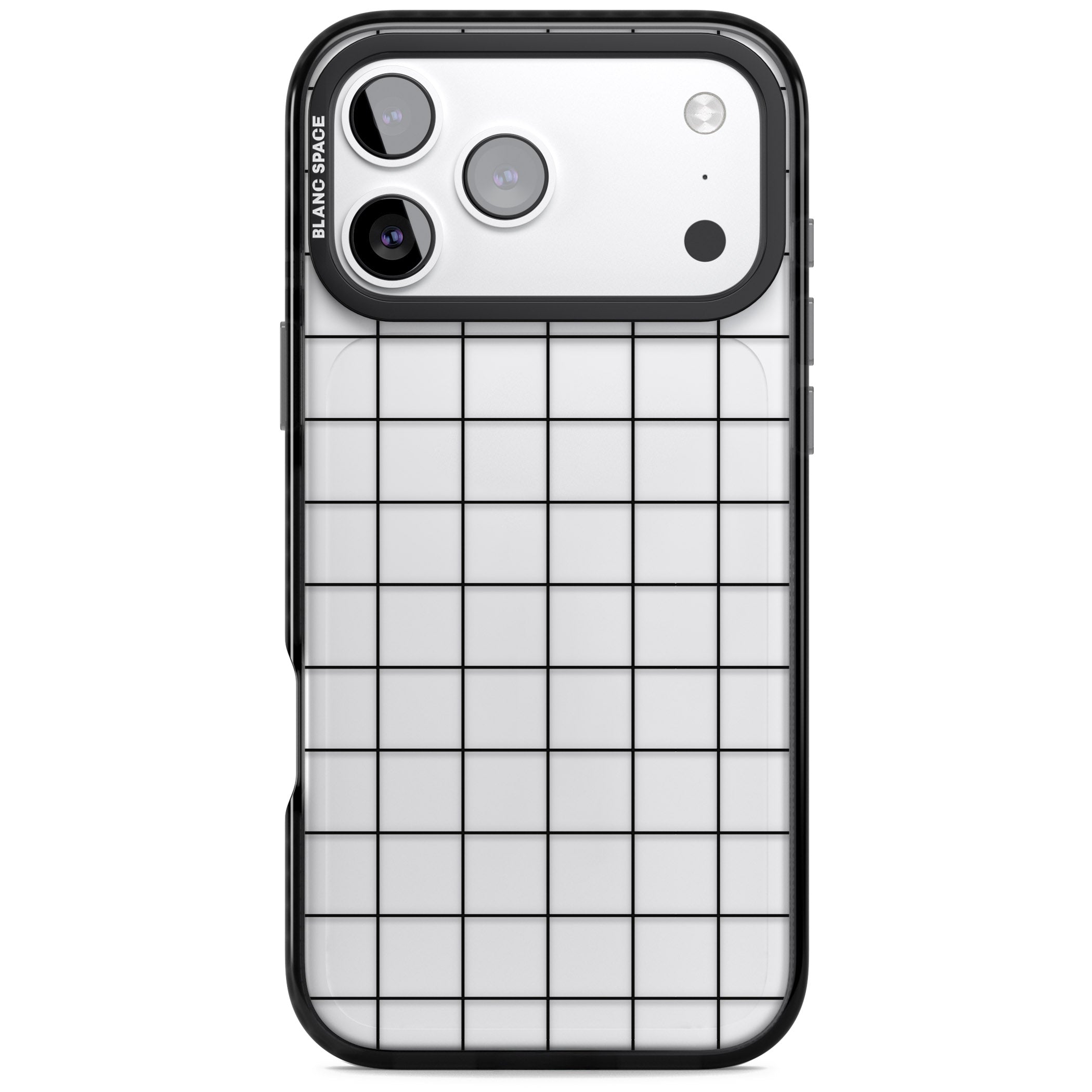 Simplistic Large Grid iPhone 17 Pro Impact Black Phone Case