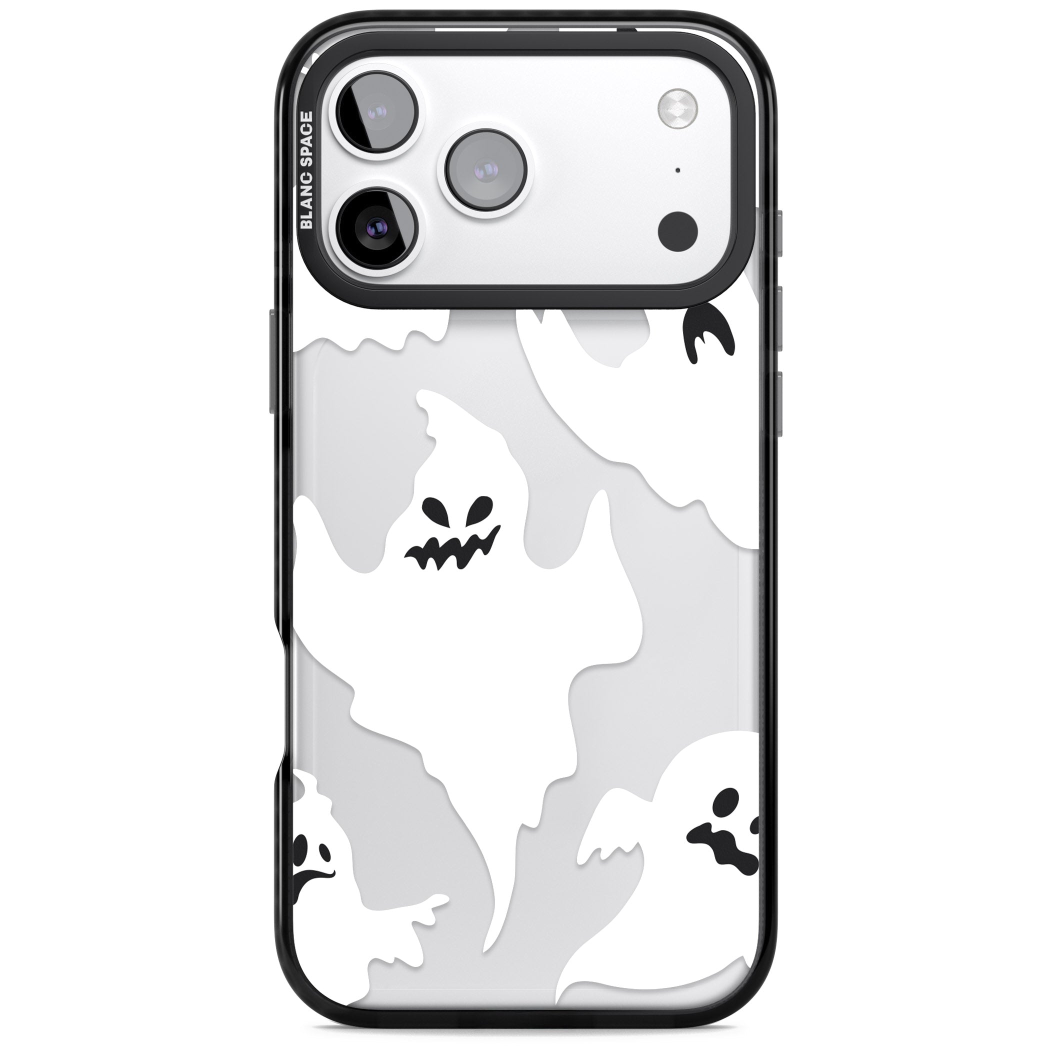 Ghost Pattern iPhone 17 Pro Impact Black Phone Case