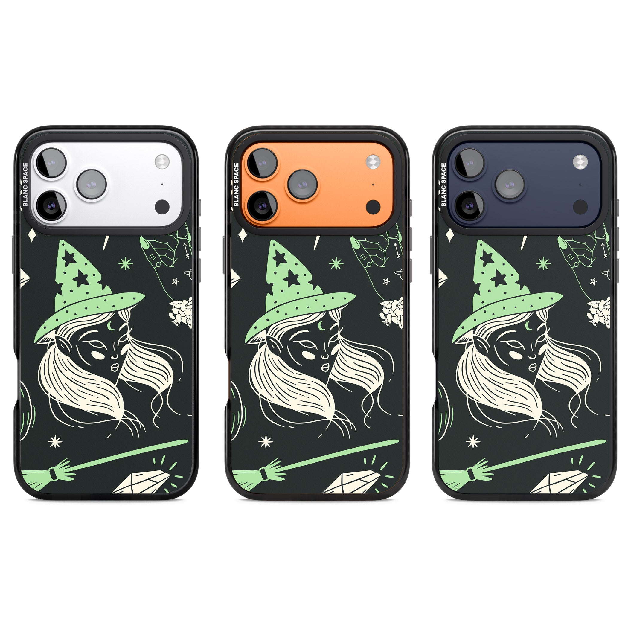 Astrology Witch Pattern iPhone 17 Pro Impact Black Phone Case APT Impact Protection