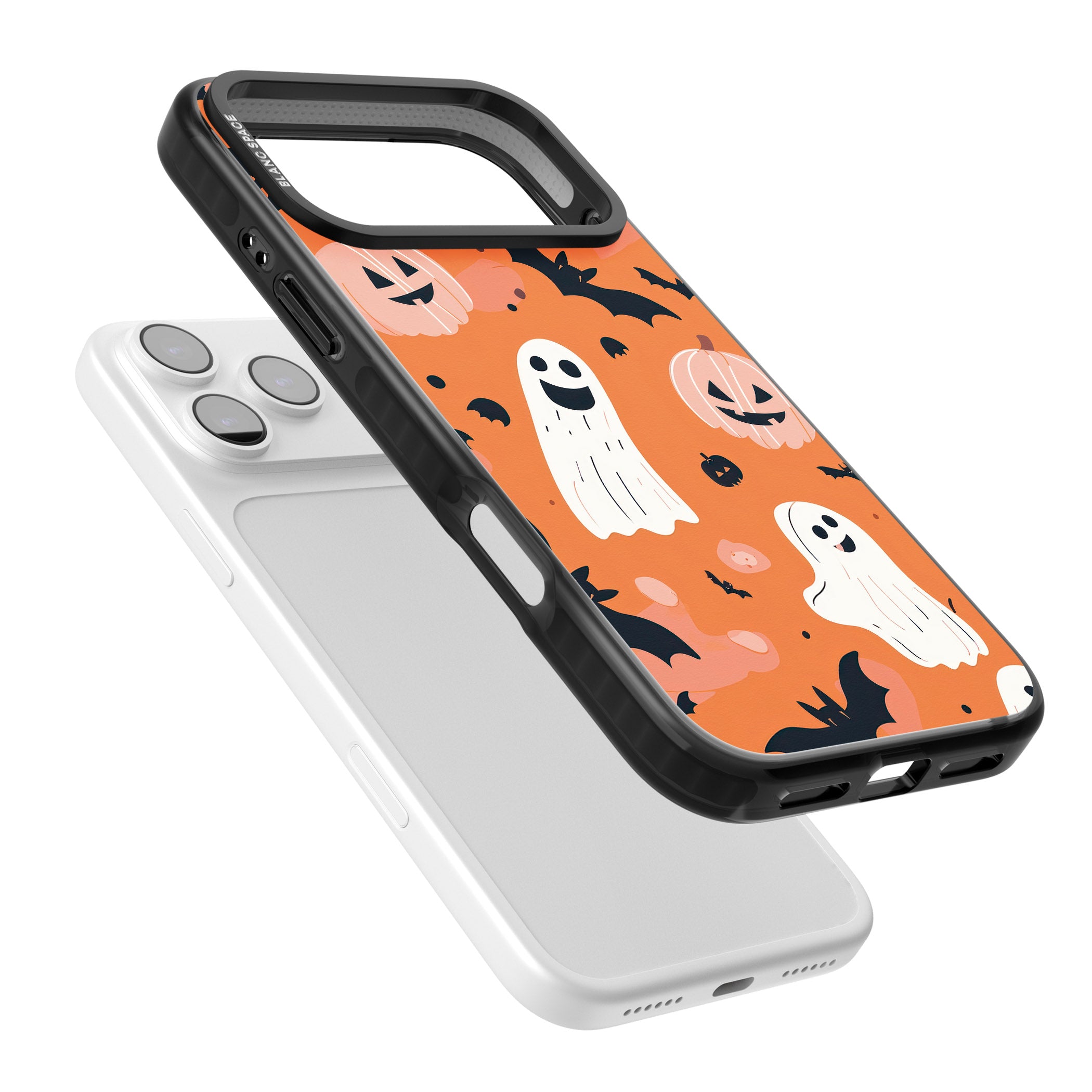 Orange Halloween Pattern iPhone 17 Pro Impact Black Phone Case Colours