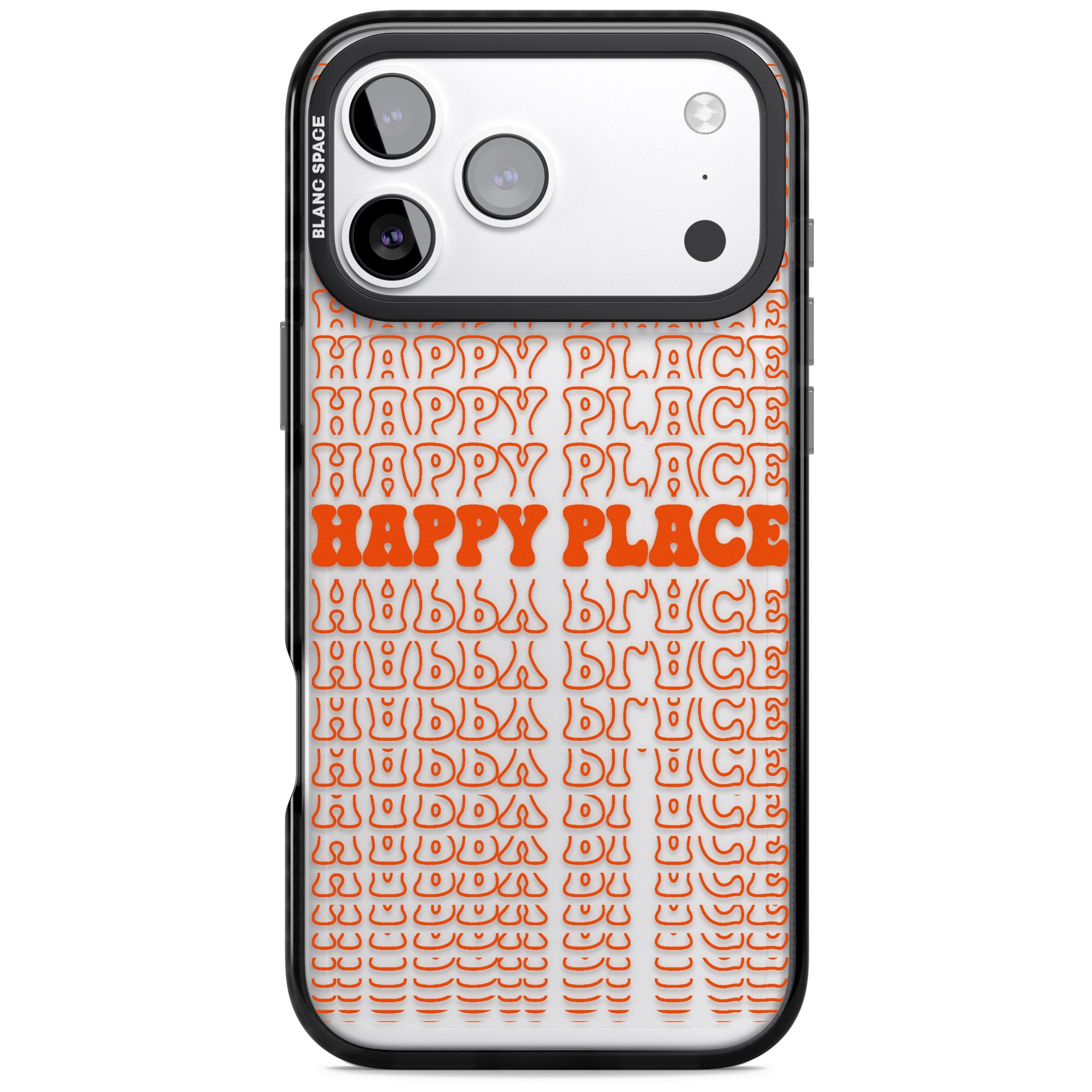 Happy Place (Orange) iPhone 17 Pro Impact Black Phone Case