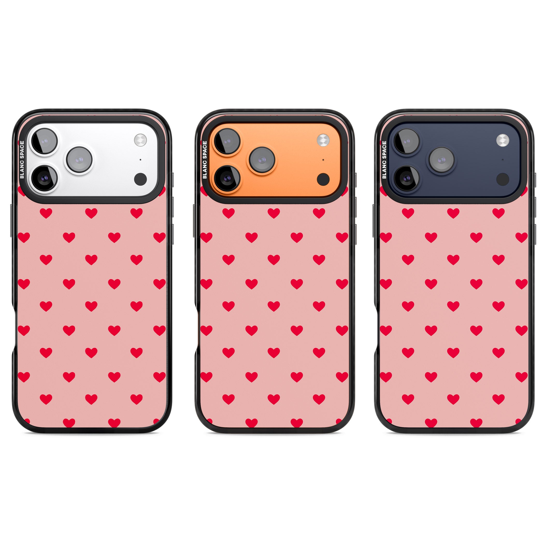 Small Heart Pattern: Red & Pink iPhone 17 Pro Impact Black Phone Case APT Impact Protection